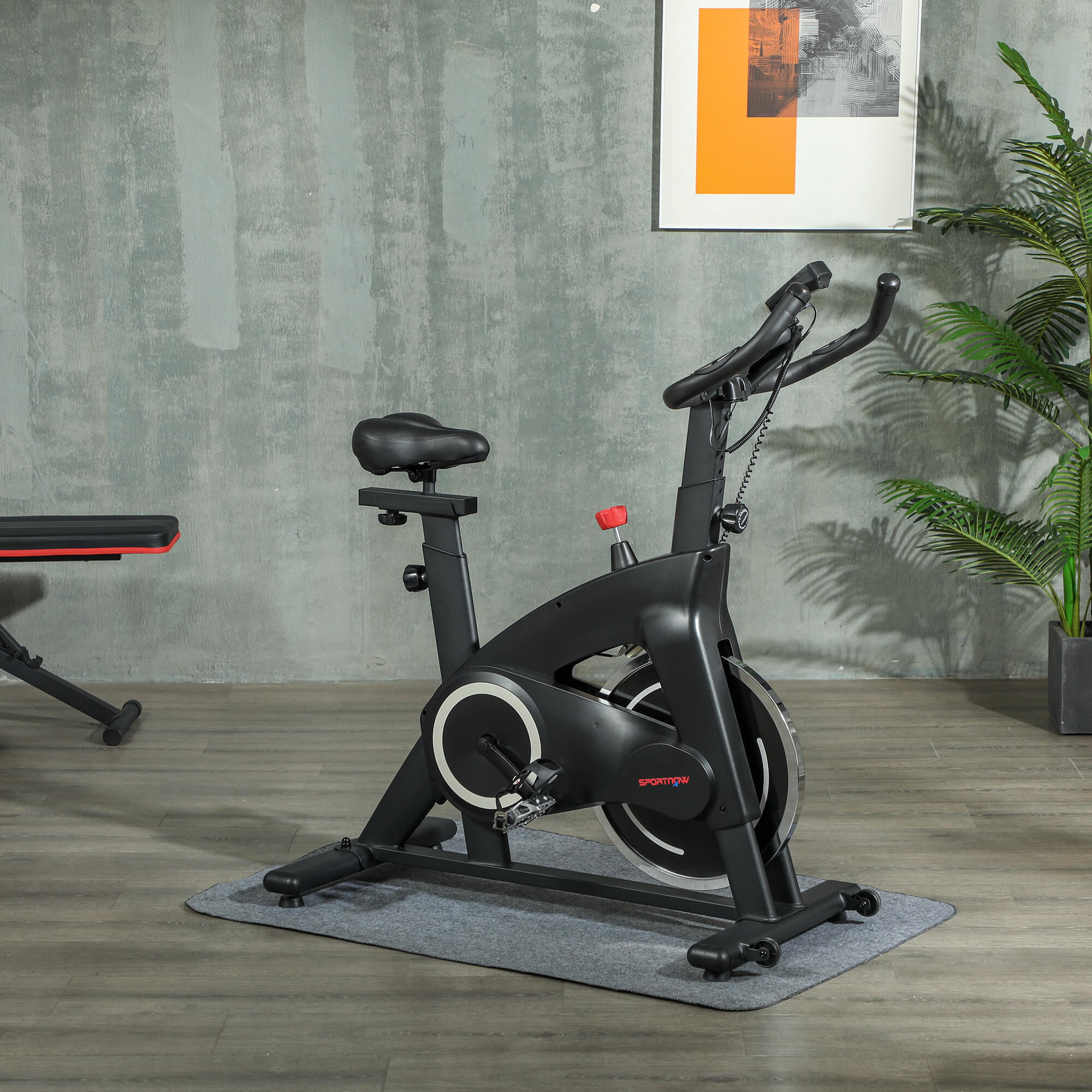 Bicicleta Estática SPORTNOW 108x53x111 cm Negro 2/8