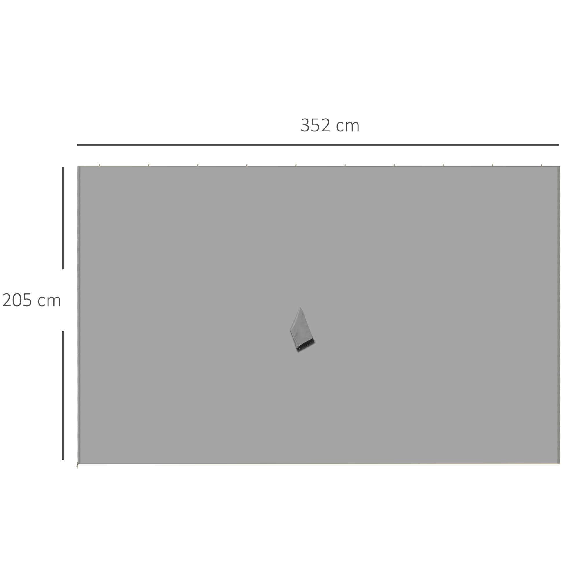 Laterales para Carpa Outsunny 352x205 cm Gris Claro 3/8