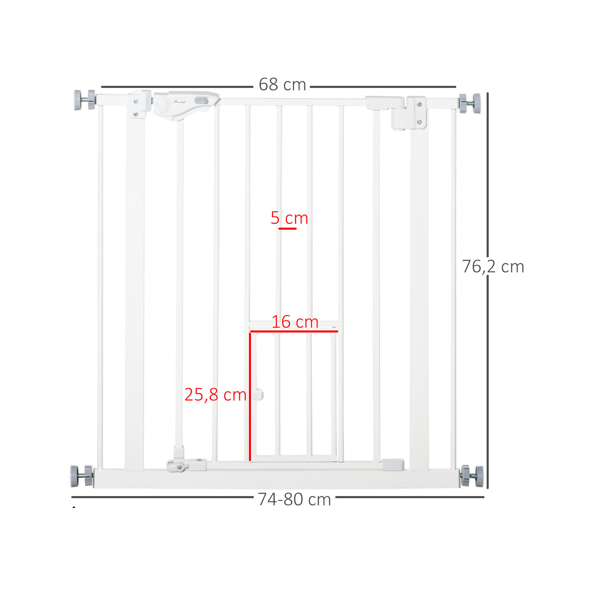 Barreira de Segurança para Cães PawHut 68x76,2 cm Branco 3/7