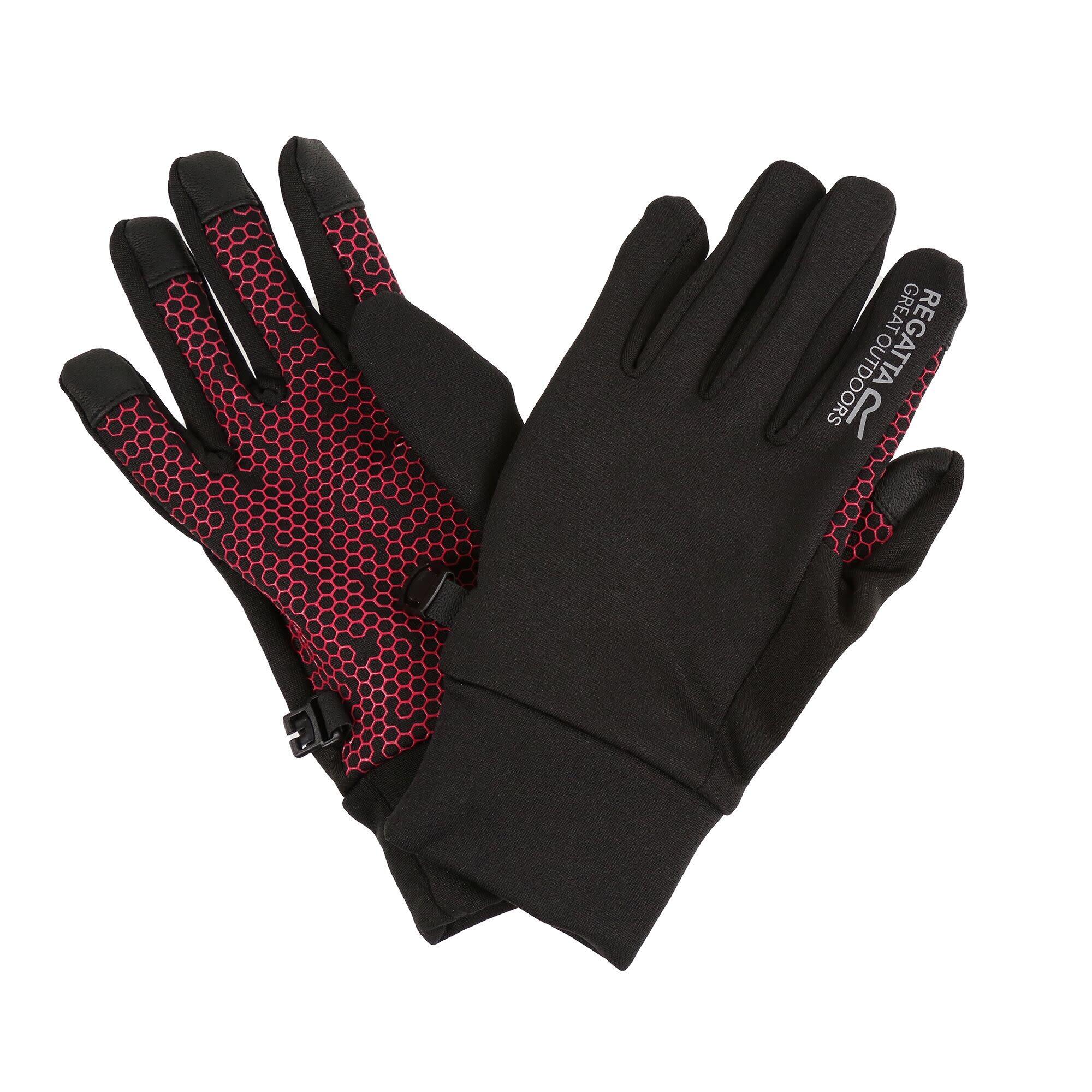 DARE 2B Handschuhe Kinder, Unisex - REGATTA Grippy Gloves JR. - Black/Pnk/Pot
