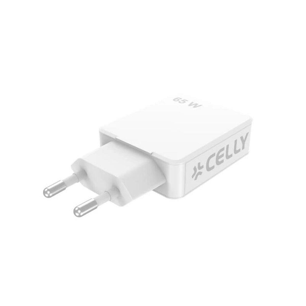 Caricabatterie da Parete CELLY SLIMTC2C65WWH Spina EU 2/3
