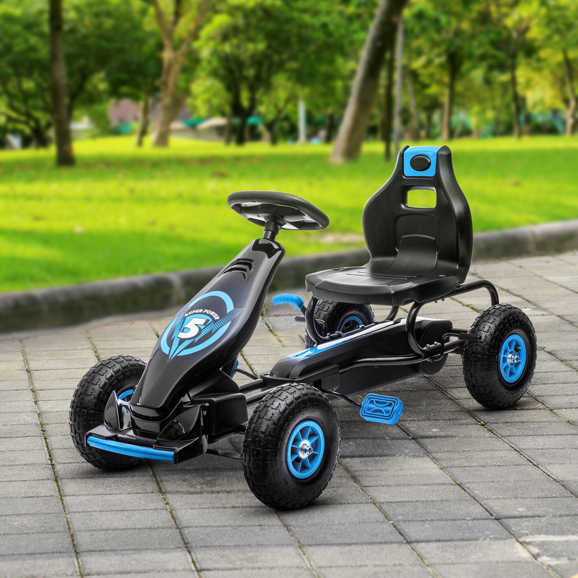 Kart a pedal 121x58x61cm azul HOMCOM 2/7