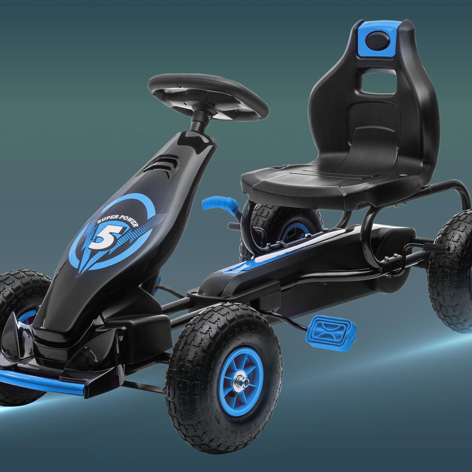 Kart a pedal 121x58x61cm azul HOMCOM 4/7