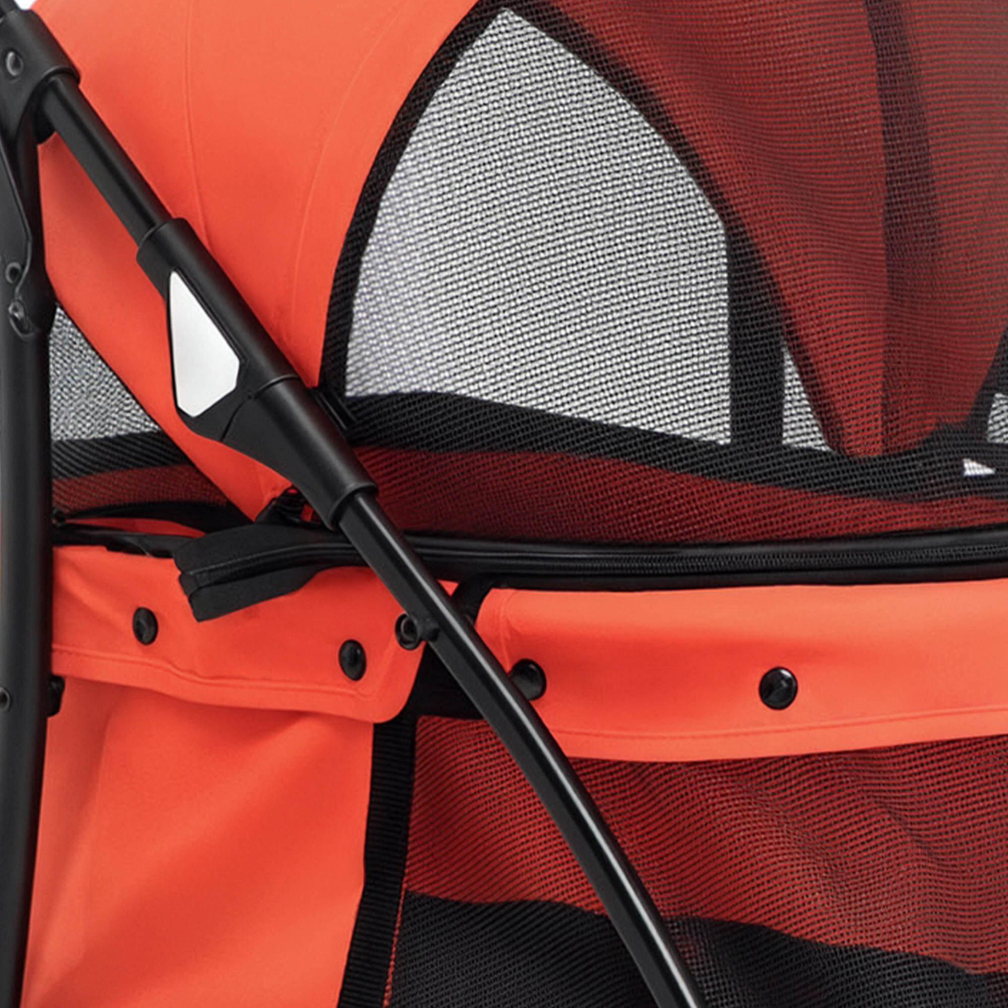 Cochecito para mascotas plegable con ventanas PawHut 82x47x97 cm rojo 5/7