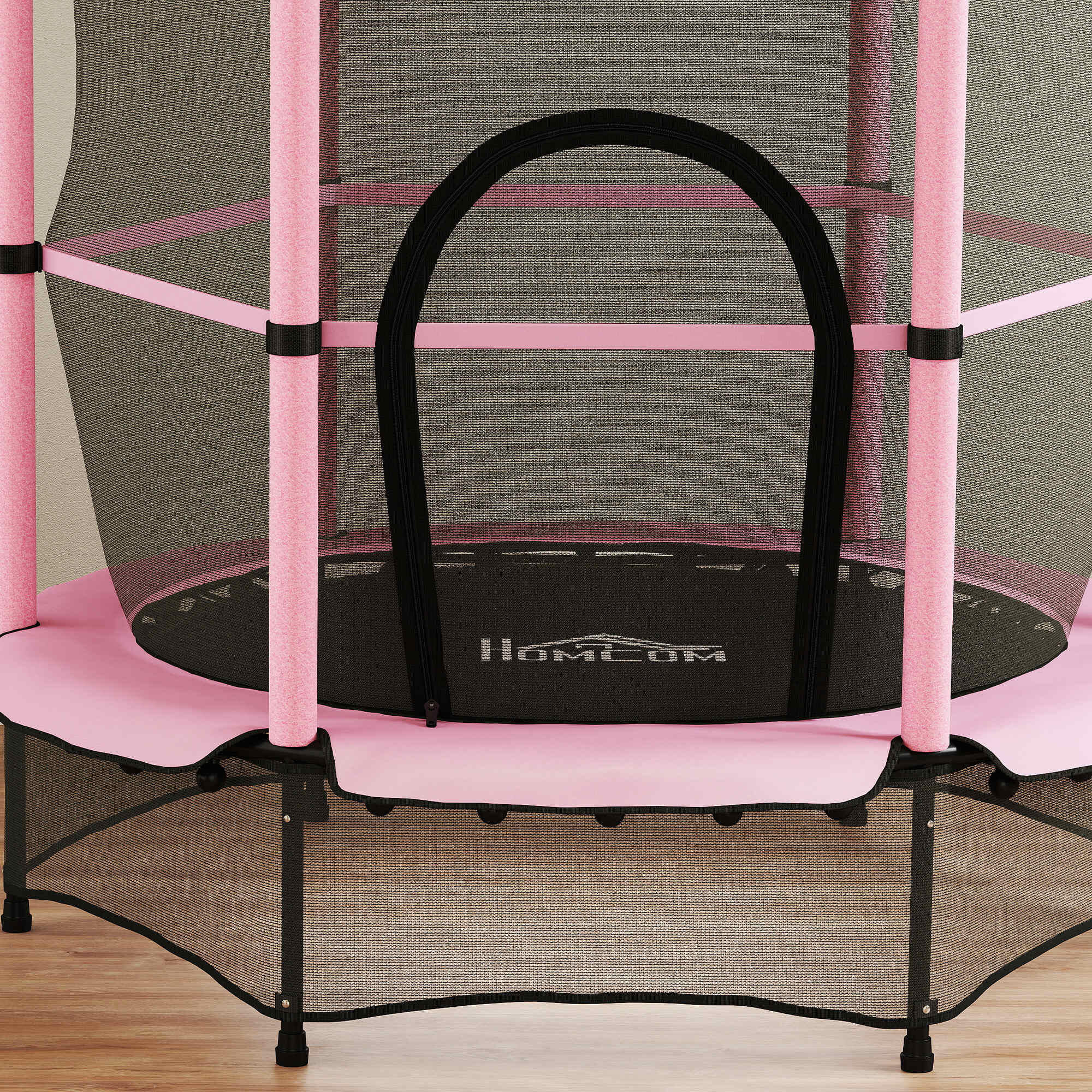 Trampolim para crianças ø140x190 cm rosa HOMCOM 5/7
