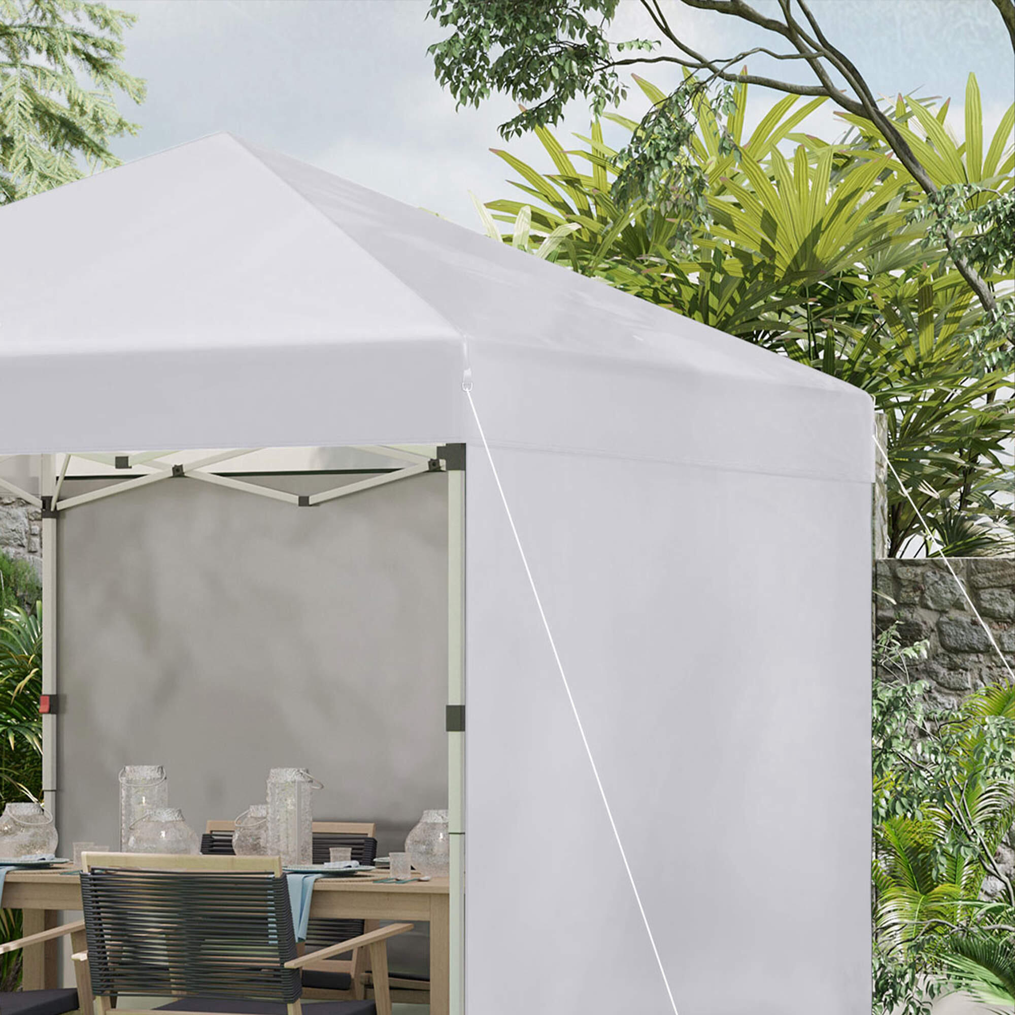 Carpa eventos deportivos Outsunny 297x297x288 cm Blanco 4/7