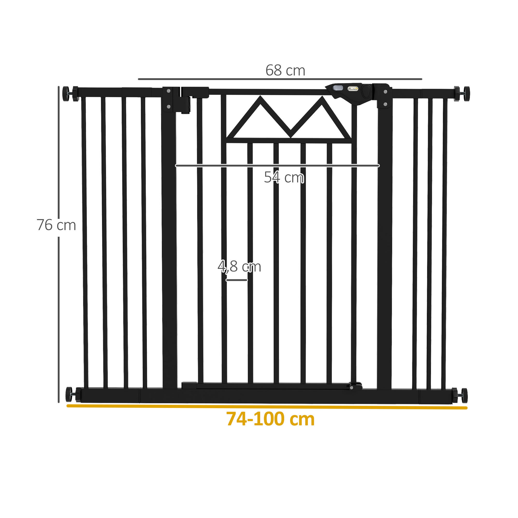 Barreira de segurança 74-100x76 cm preto PawHut 3/7