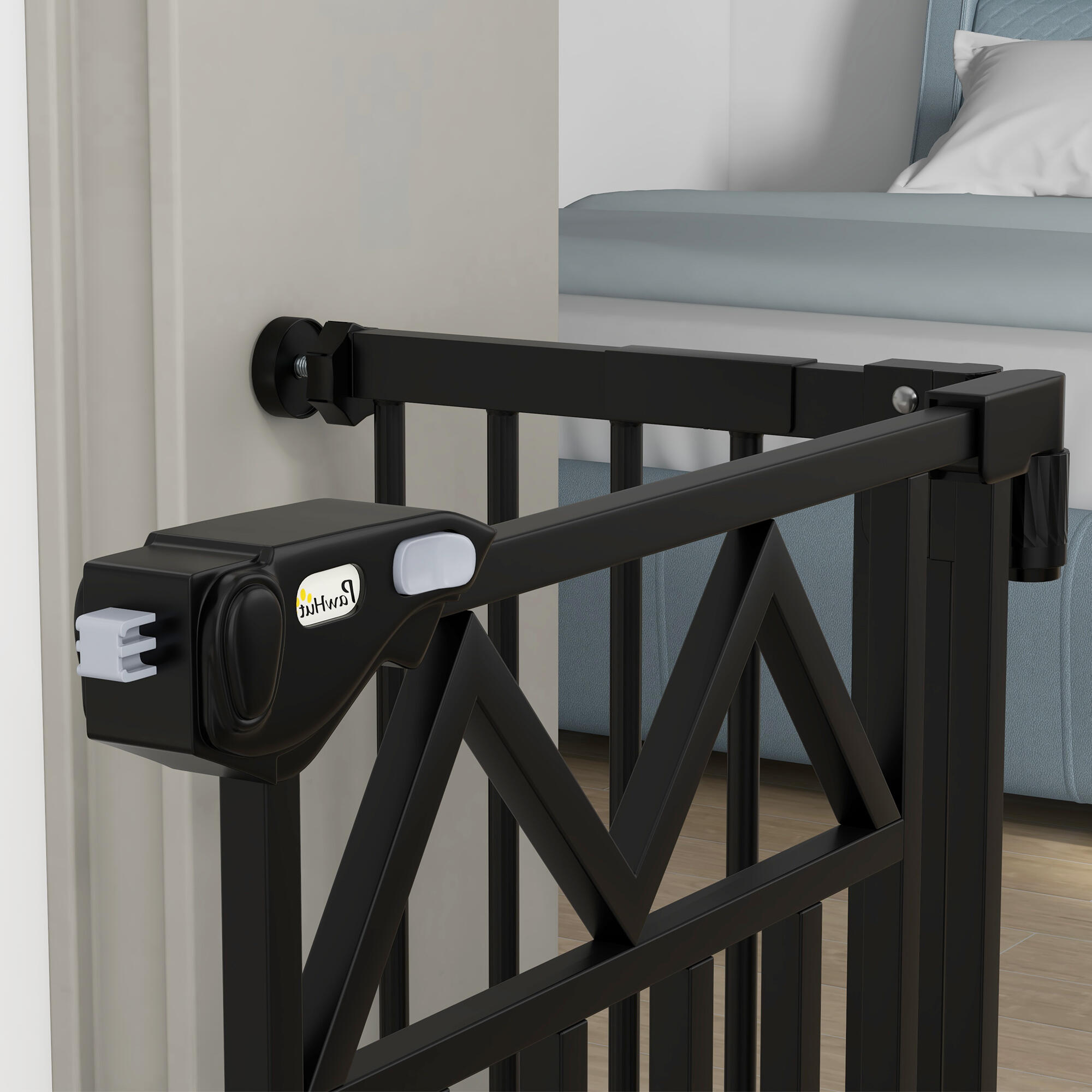 Barreira de segurança 74-100x76 cm preto PawHut 4/7