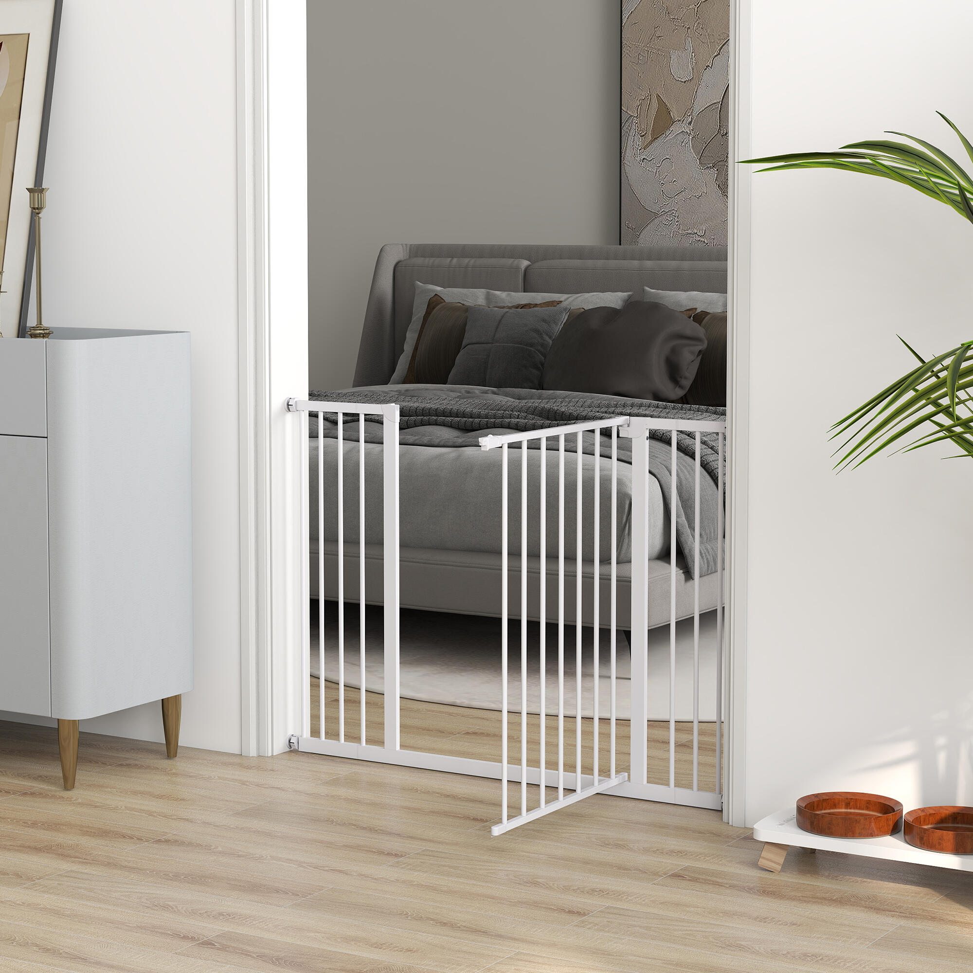 Barrera de Seguridad para Perros PawHut 107x76 cm Blanco 5/8