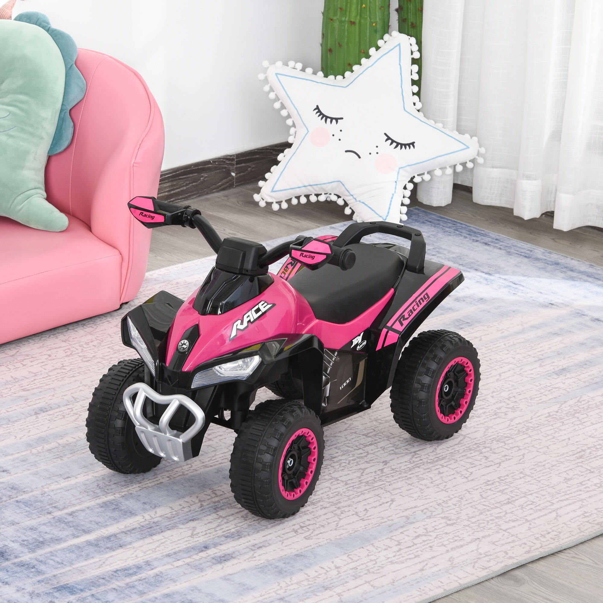 Quadriciclo para Crianças HOMCOM 67.5x38x44cm Rosa 2/7
