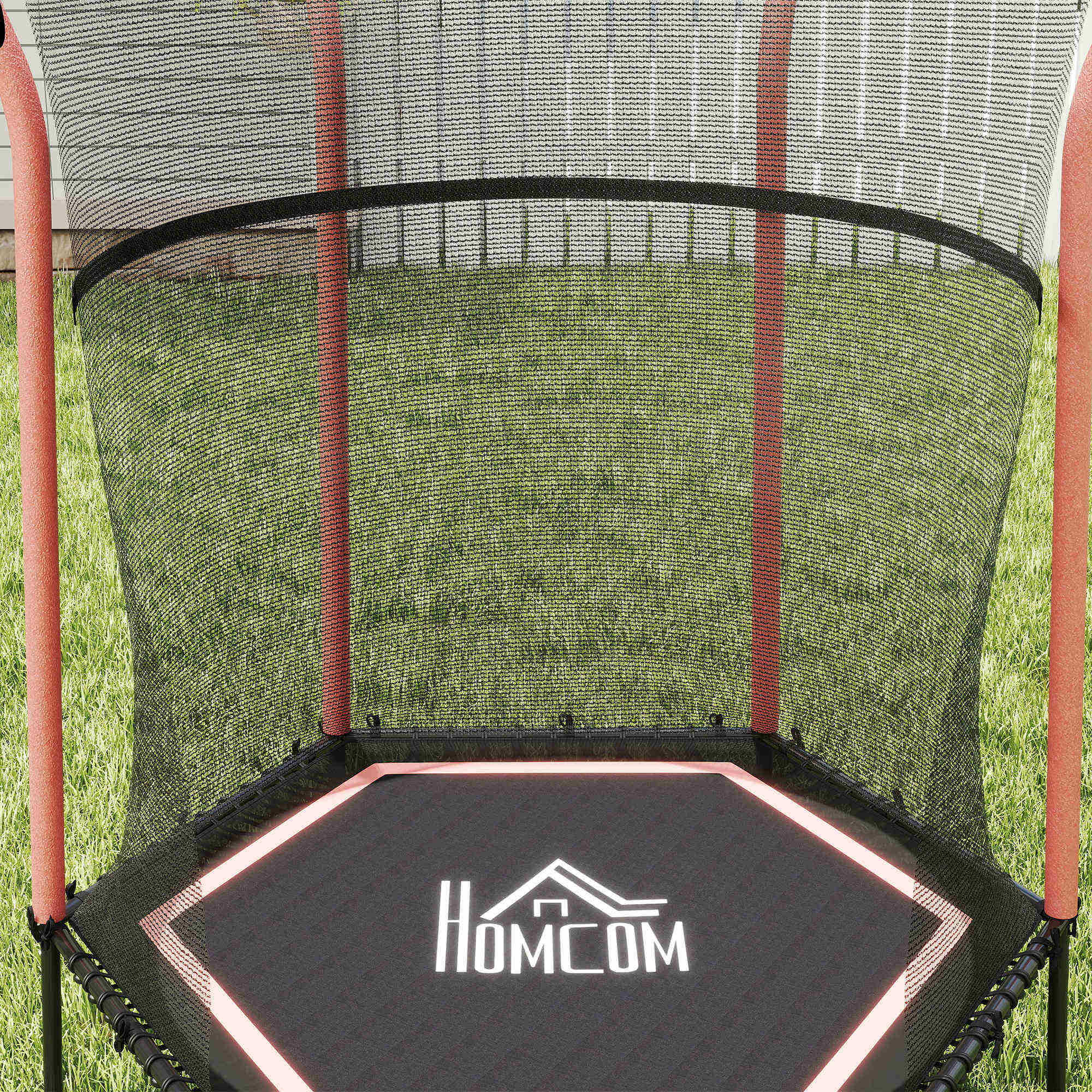 Cama Elástica Infantil HOMCOM 122x111x190 cm Rosa 4/7