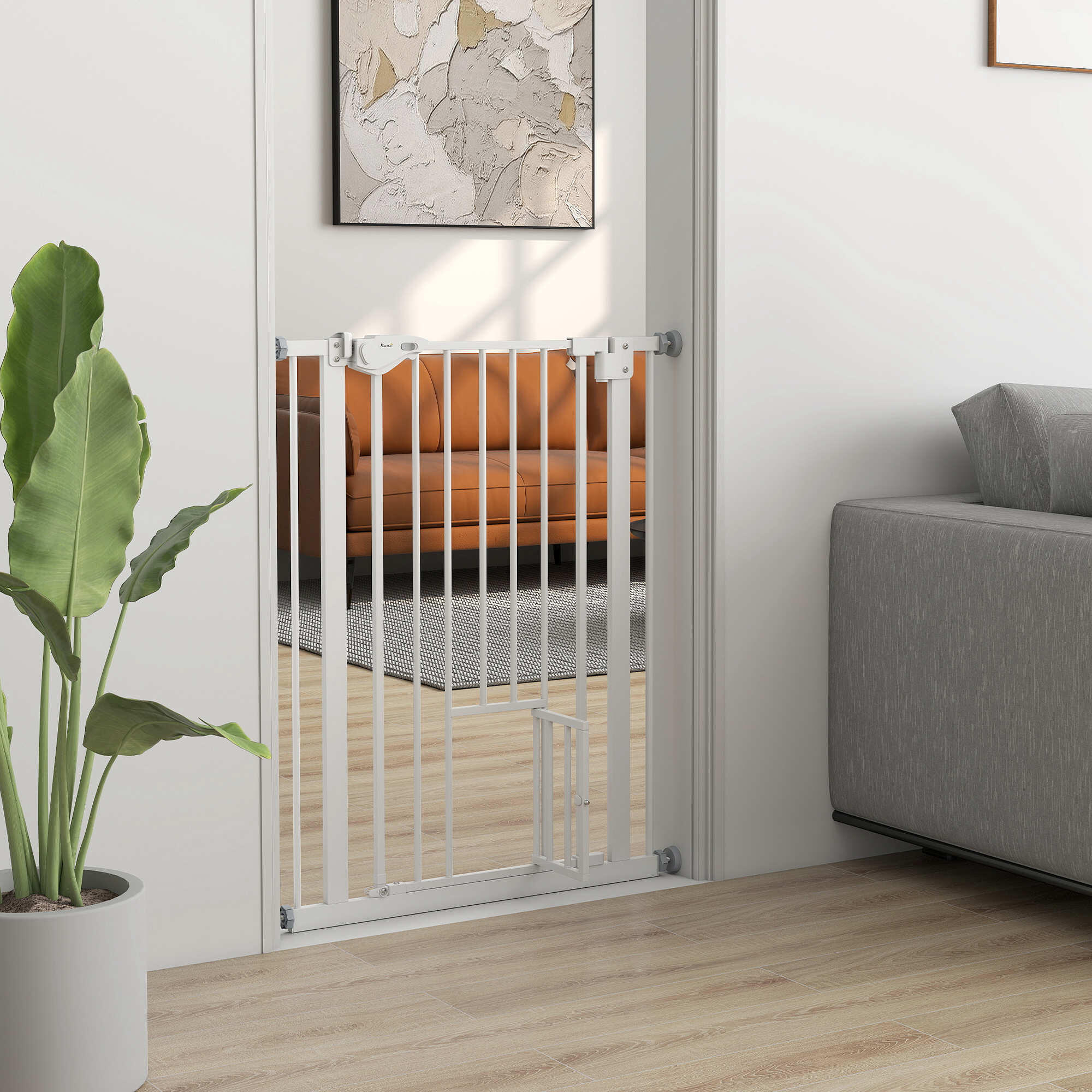 Barreira de Segurança para Cães PawHut 68x91,4 cm Branco 2/7