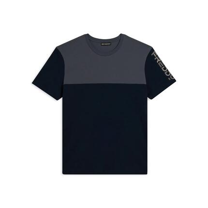 Camiseta con bloques de color con estampado en el hombro