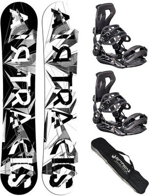 Heren snowboard set board bwf camber wide + master binding l + sb tas