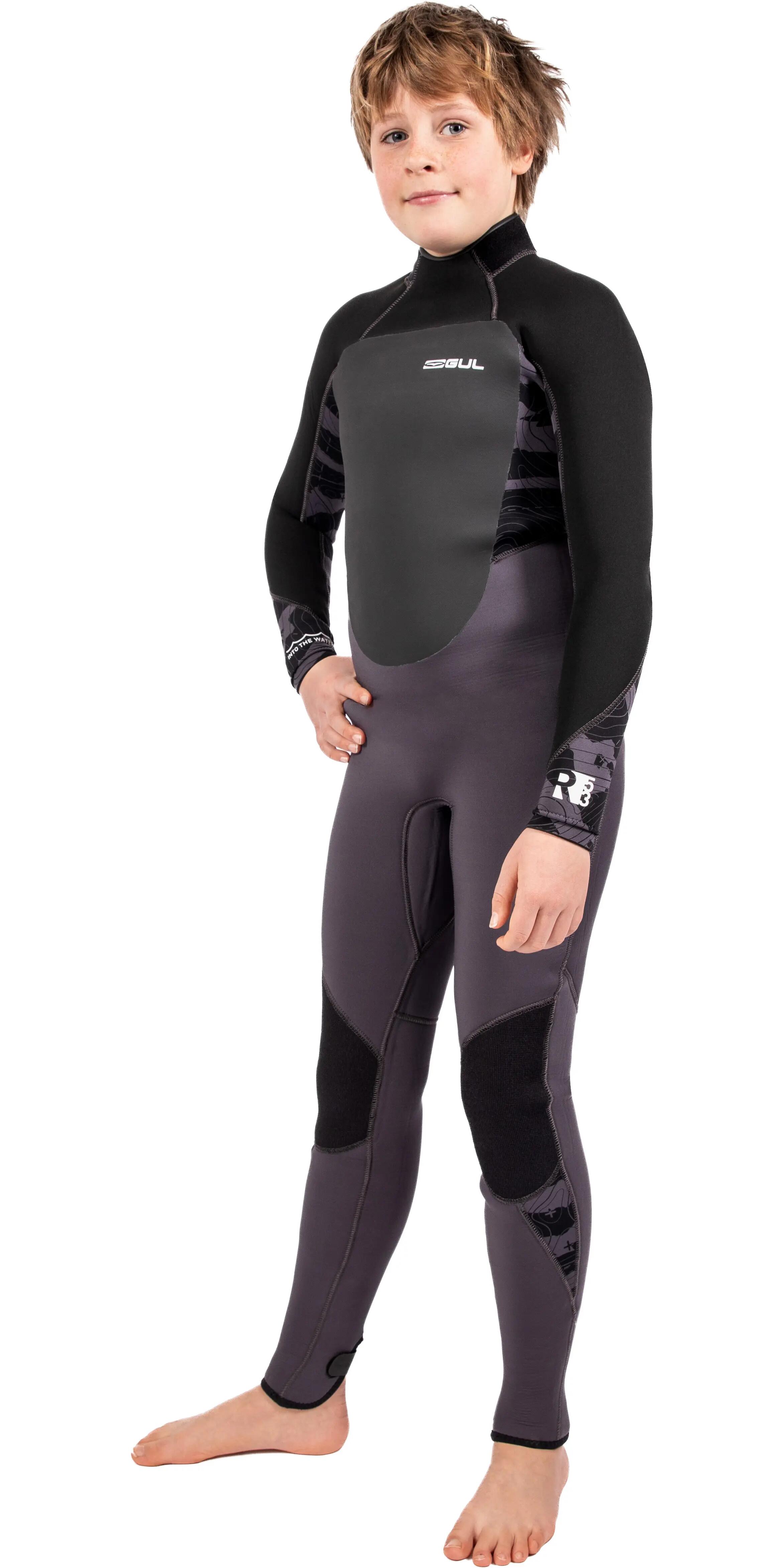 Combinaison de Surf Response 5/3mm Zip dos - Gris/ Camouflage - Enfant 1/7