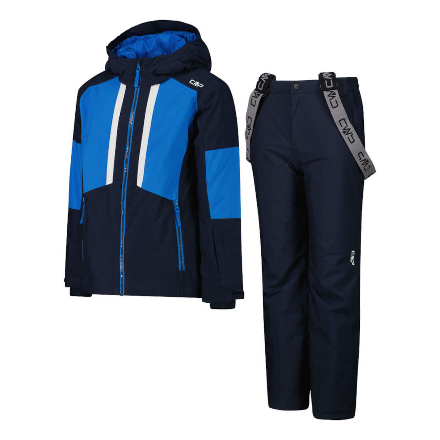 Completo da sci giacca con cappuccio e pantaloni con bretelle bambino CMP 3/4