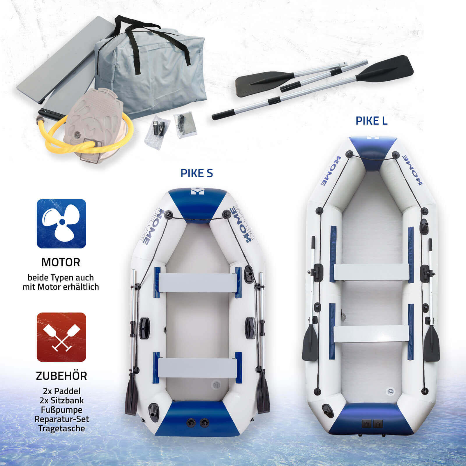 HOME DELUXE Opblaasboot met motor PIKE L 7/7
