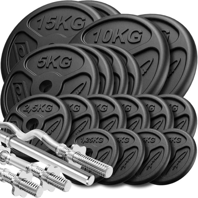 Cast iron weight plates slim 30 kg / 4 x 1.25 kg, 6 x 2.5 kg, 2 x 5 kg -  Marbo Sport 4 x 1,25 kg, 6 x 2,5 kg, 2