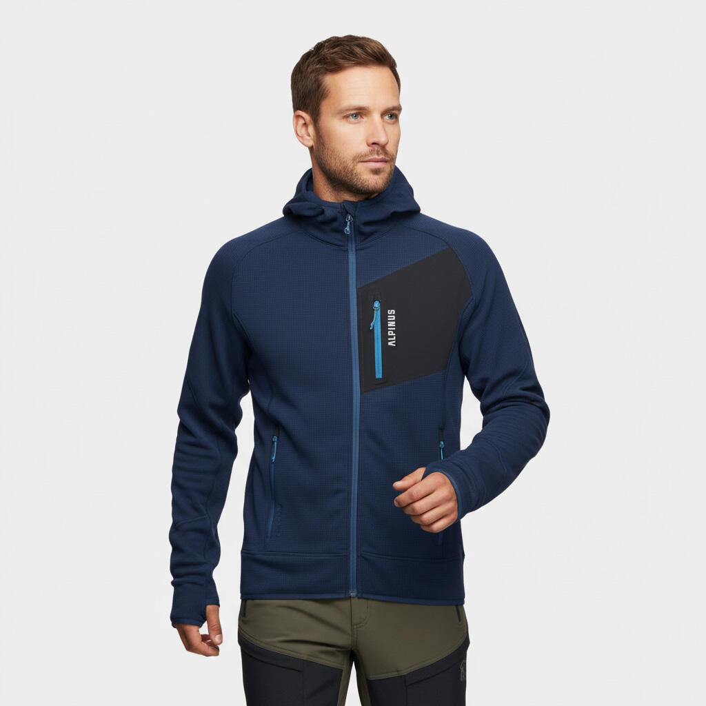 Alpinus - Veste De Randonnée À Capuche Alpinus Fryatt - Homme - Sweat-shirt - Bleu|noir - 38 S - Decathlon