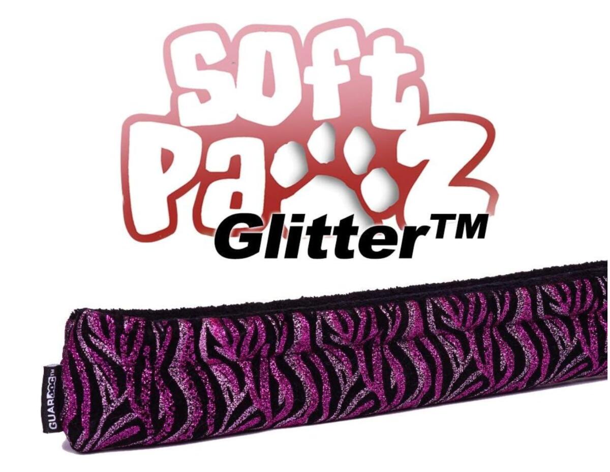 Protège-lames rose pailleté et zebré – Soft Pawz 2/3