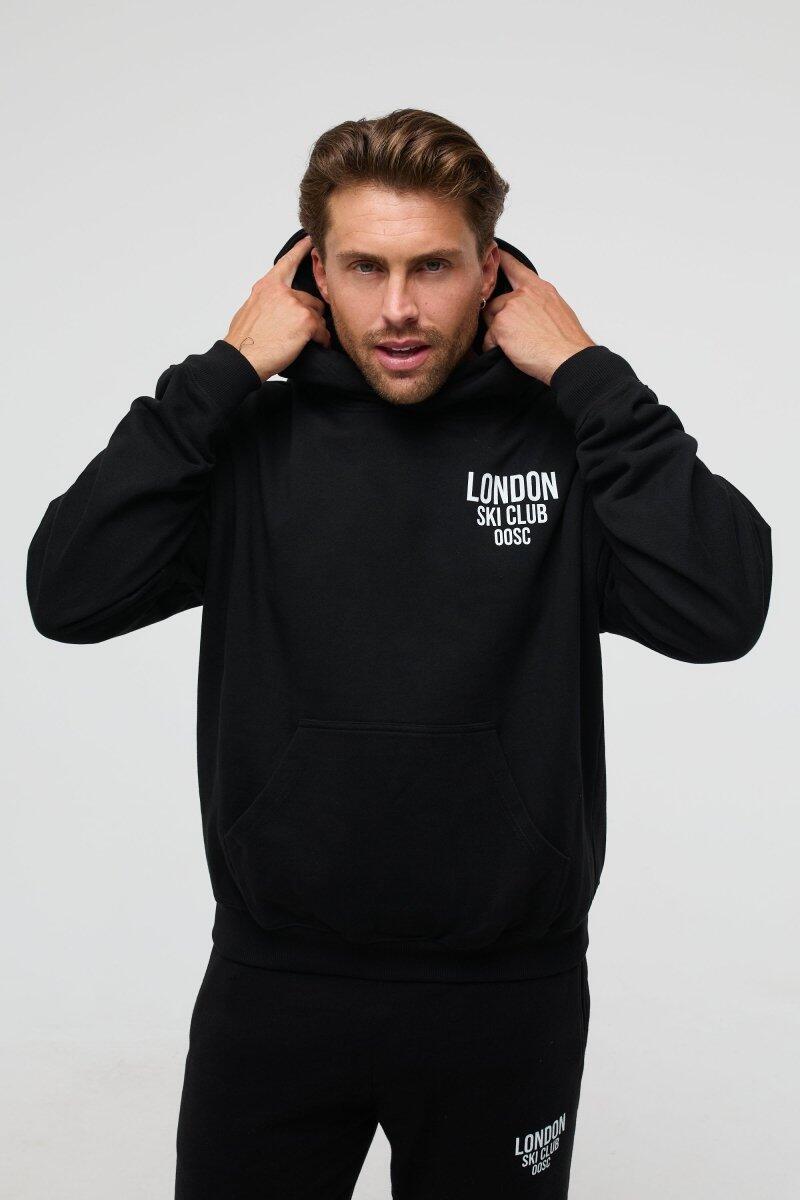 OOSC London Ski Club Oversize Hoodie - Black