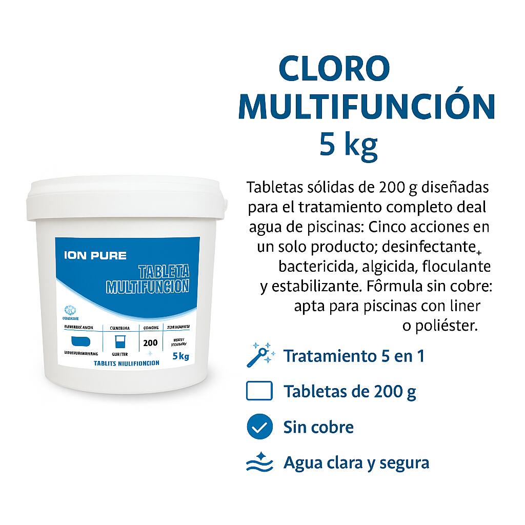 Cloro 5 acciones Tabletas 5 kg 2/6