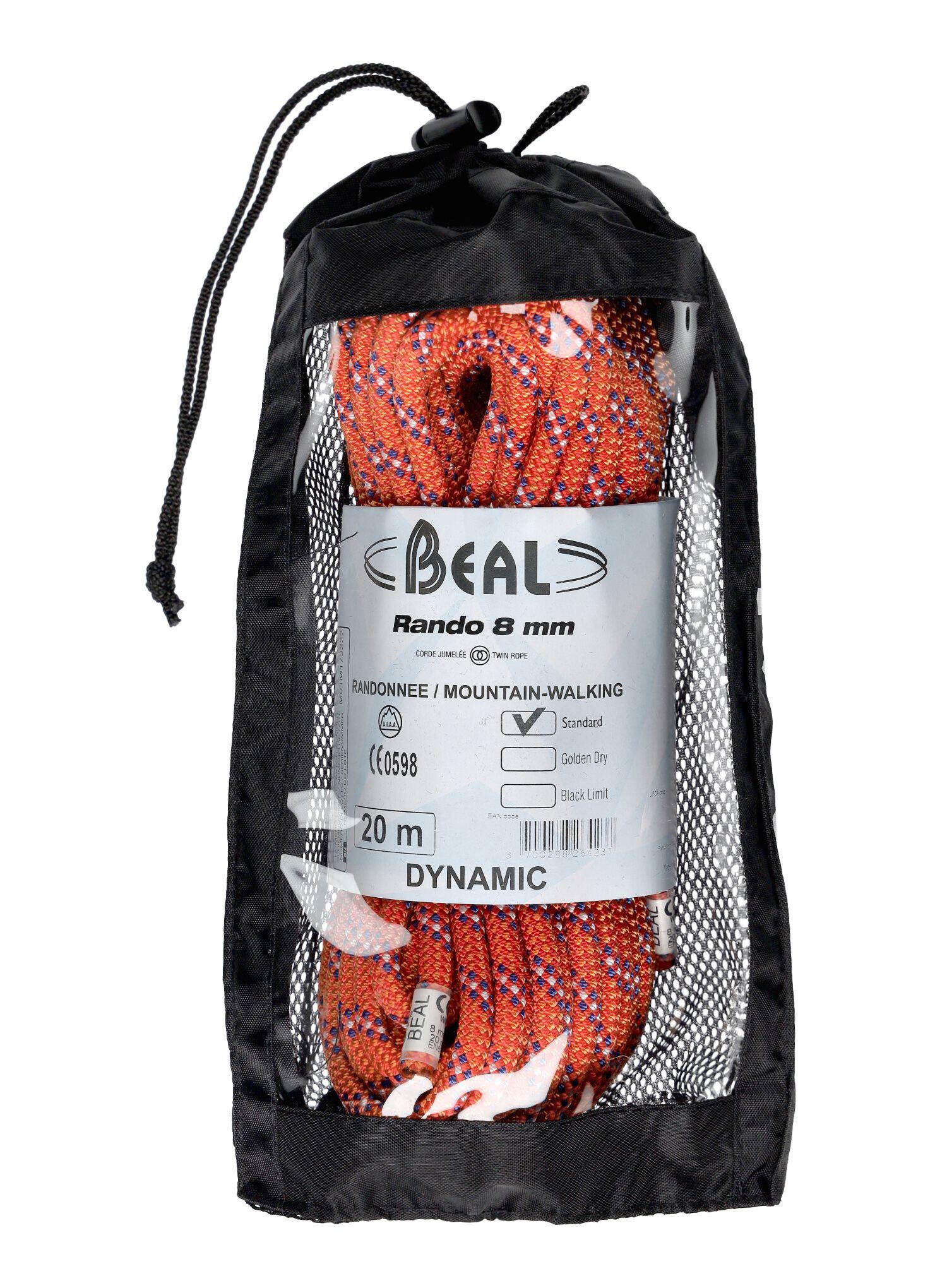 BEAL Rando 8 mm 20 m orange leicht 37 g/m für Doppelnutzung 4/7