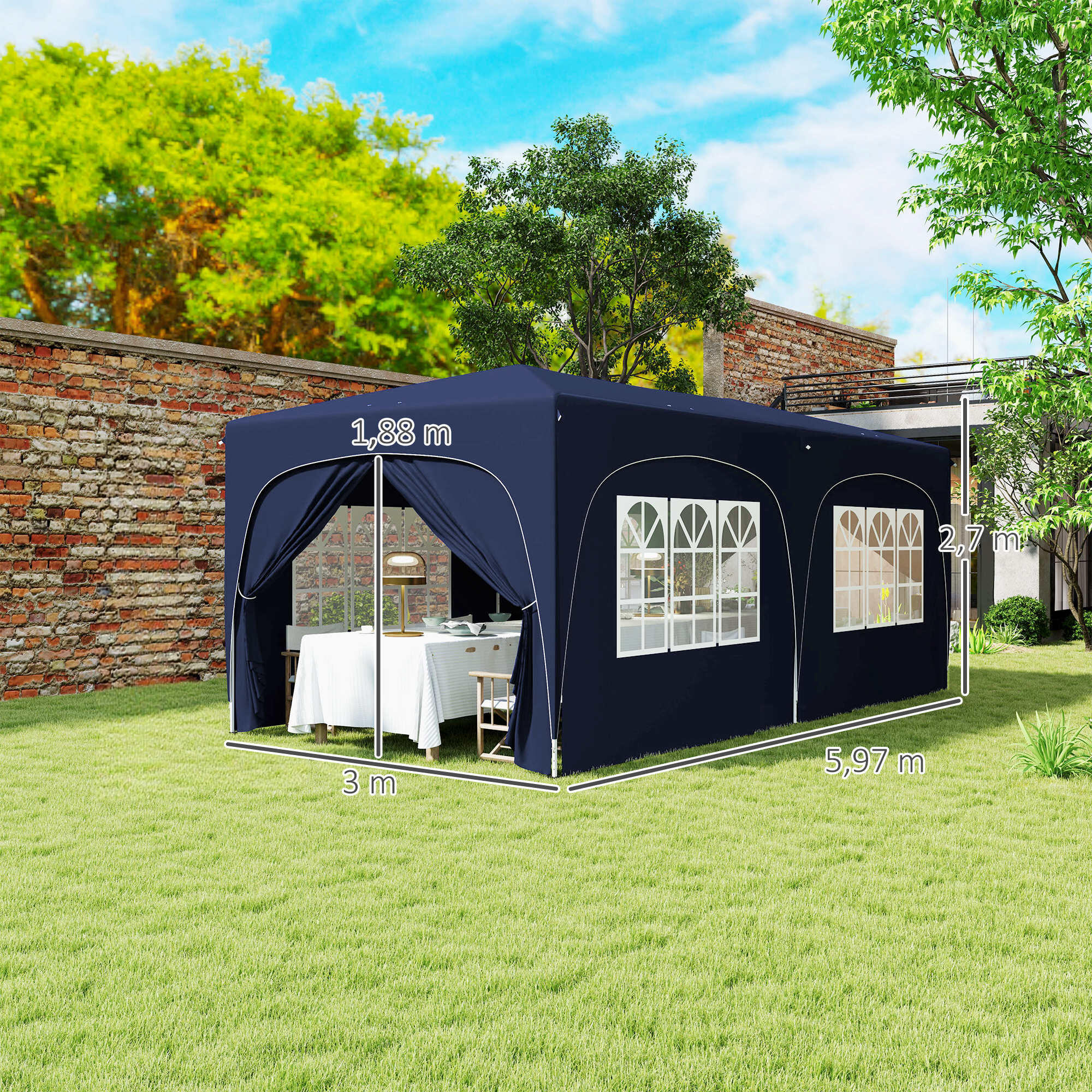 Tenda dobrável azul Outsunny 3/7