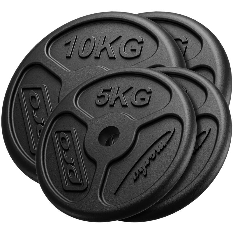 Slim Guss Hantelscheiben-Set Gewichte mit ø31 mm Bohrung 30 kg