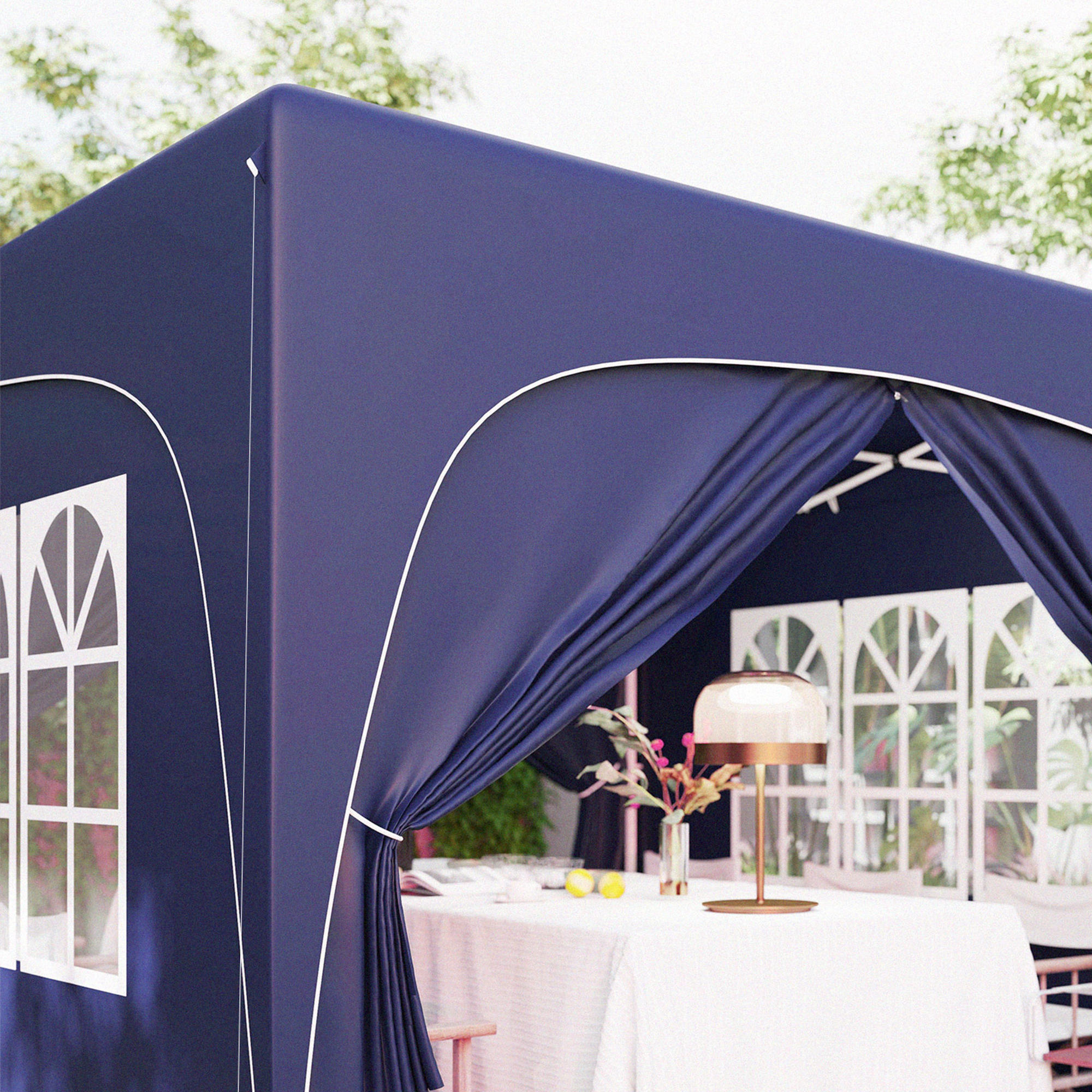 Tenda dobrável 300x300x273 cm azul Outsunny 5/7
