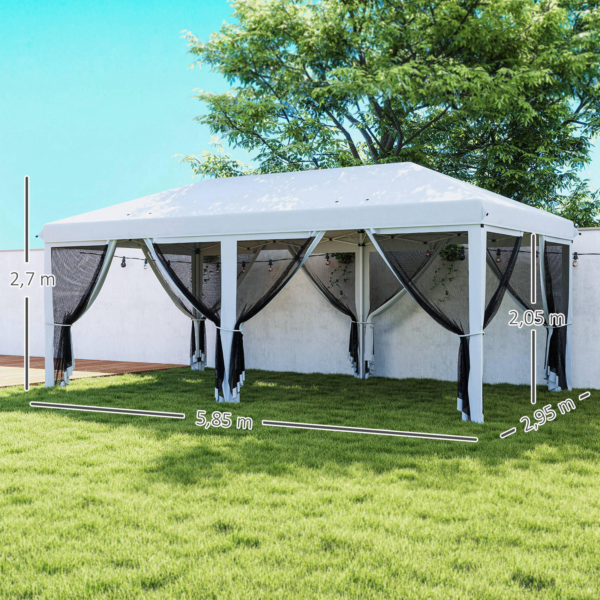 Carpa para eventos deportivos 585x295x270 cm Crema 3/8