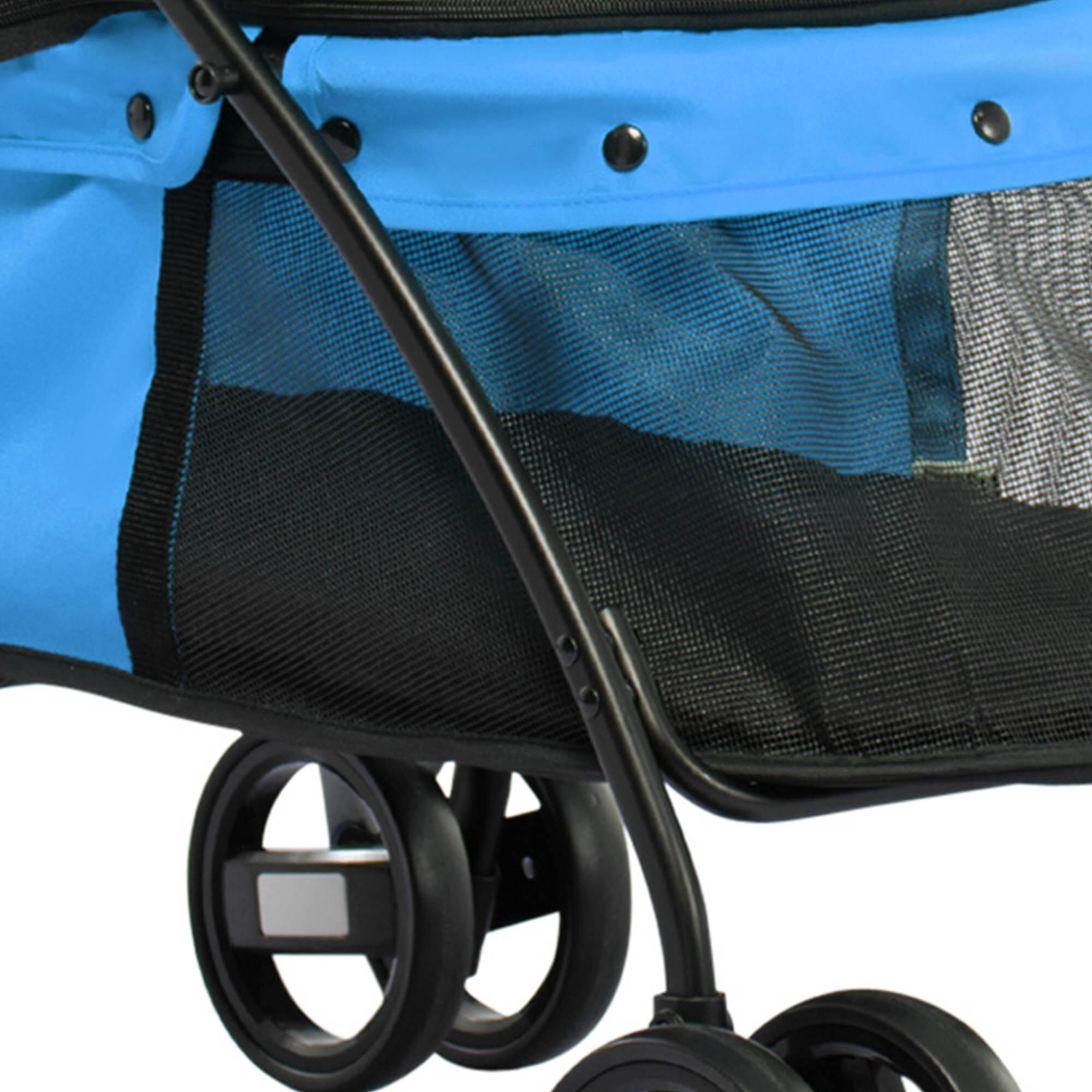 Cochecito para Mascota PawHut 82x47x97 cm Azul 5/7