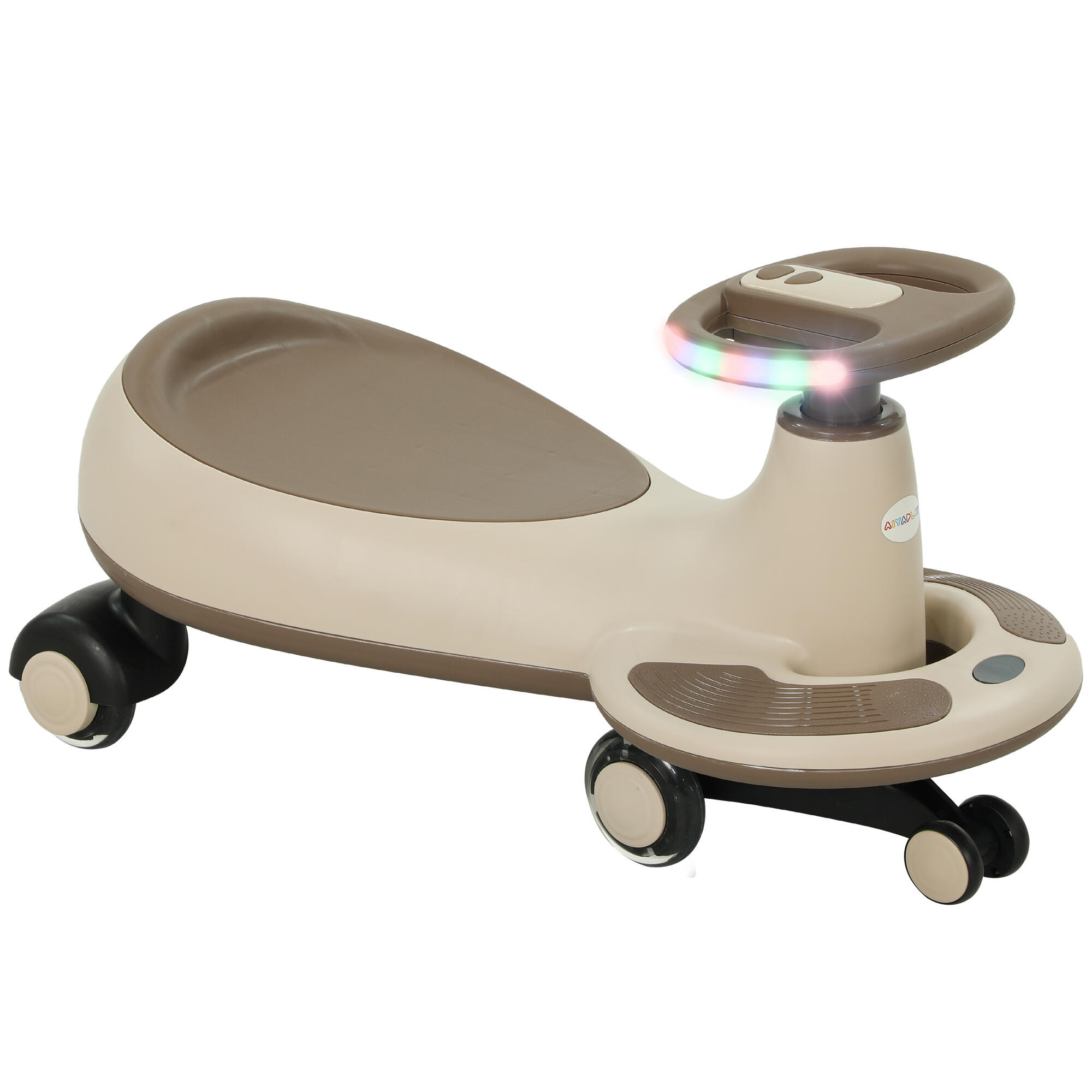 AIYAPLAY Carro giratório para crianças 69x31x36 cm cáqui, marrom e preto AIYAPLAY