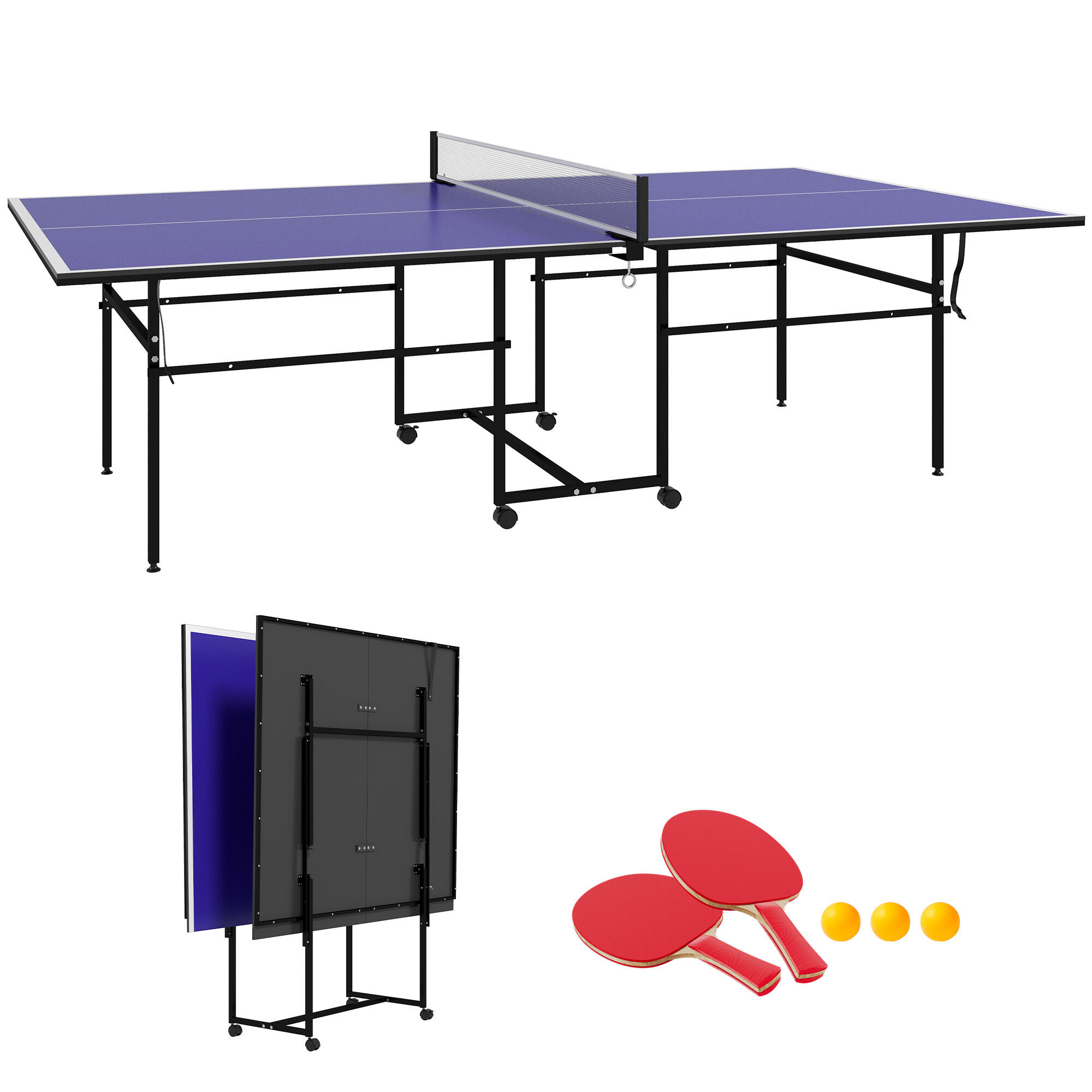 Mesa de ping pong 274x152,5x75,5 cm azul sportnow