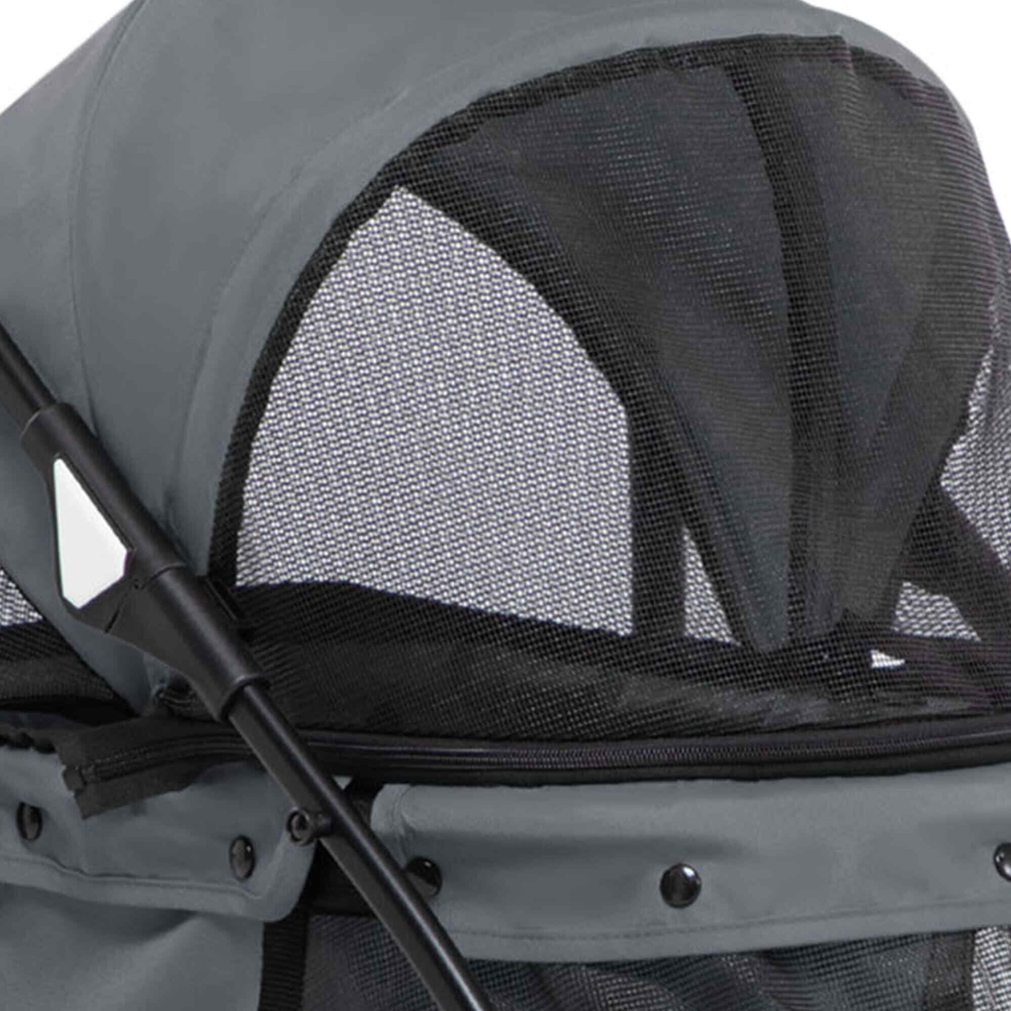 Cochecito para mascotas plegable con ventanas PawHut 82x47x97 cm gris 5/7