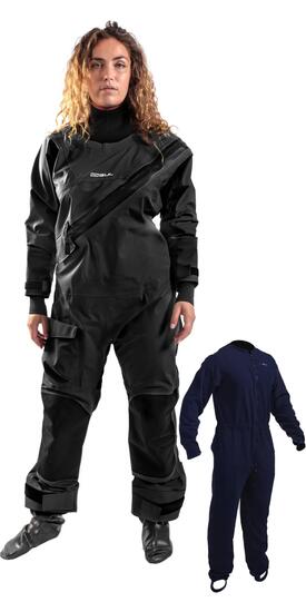 Voile Combinaison sèche Eclip Zip avec sous-vêtement Noir - femmes