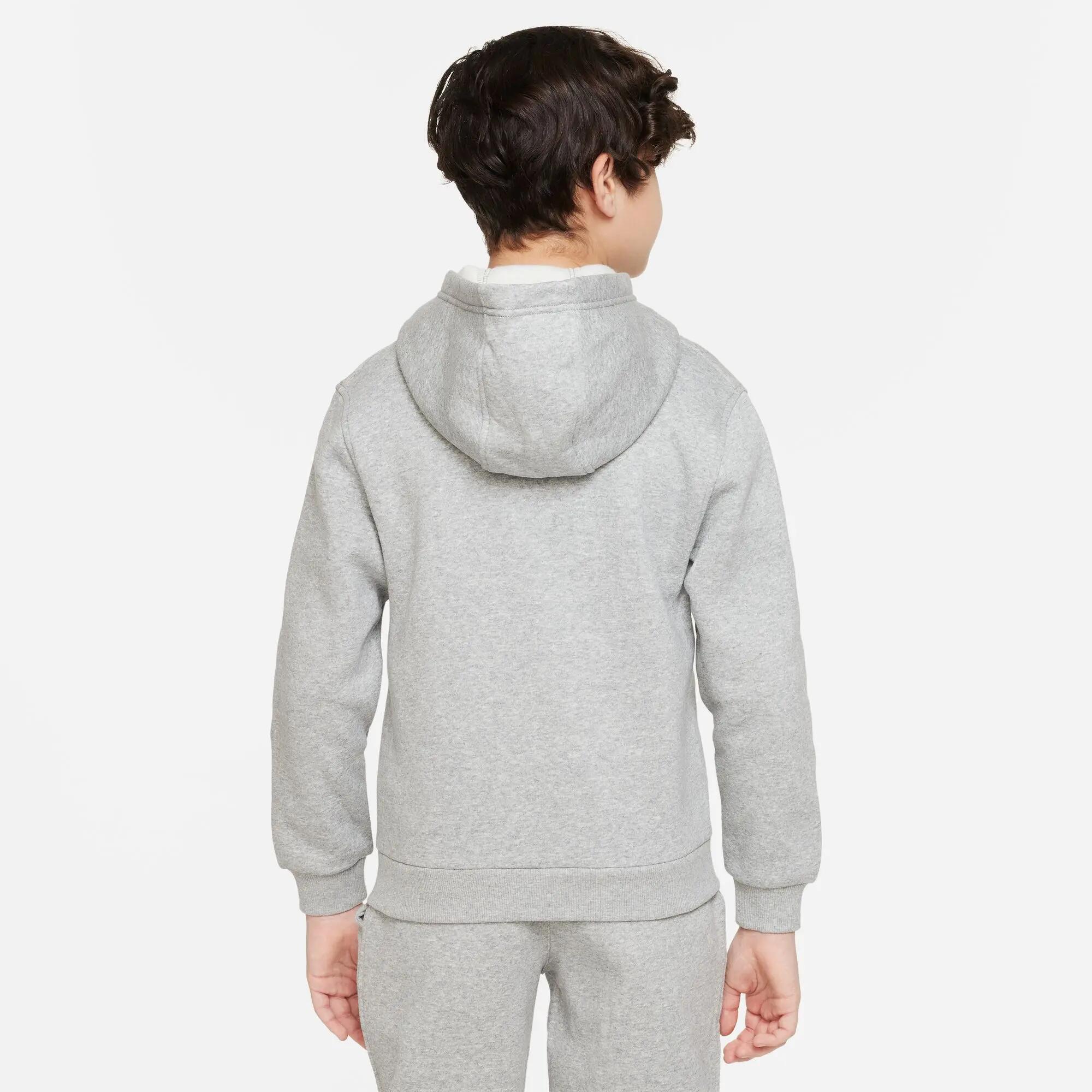 Felpa con cappuccio full zip junior ( fleece) nike grigio 2/4