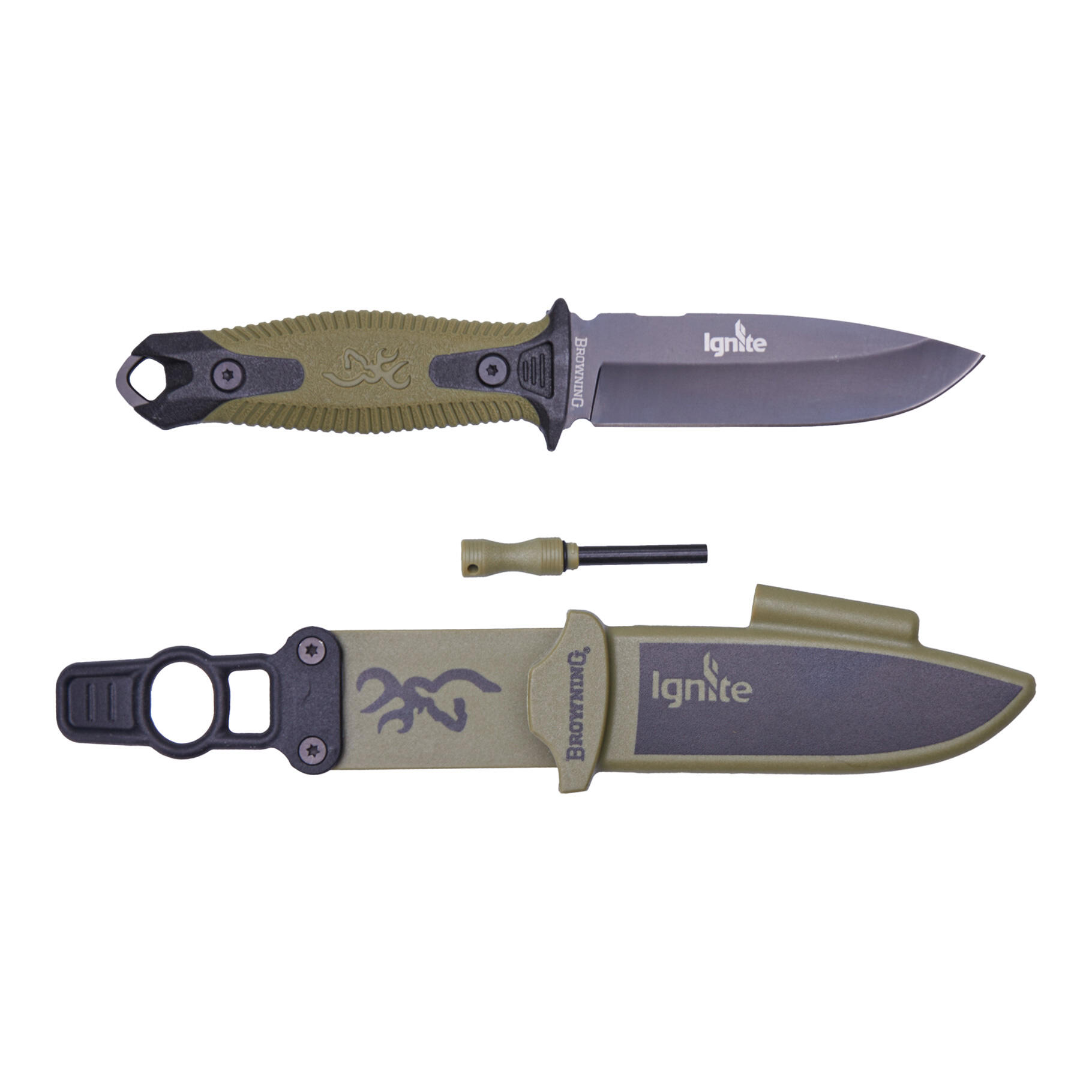 BROWNING Couteau Fixe Ignite 10 cm Noir-Vert 1/3