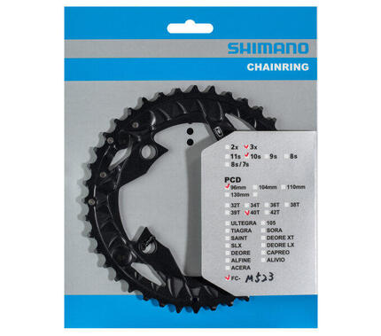 Shimano Kettenblatt 40T für FC-M523/FC-MT500-3 10-fach Aluminium schwarz