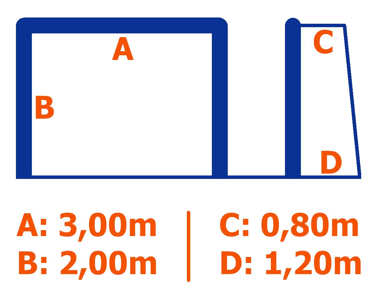 Voetbaldoelnet 300x200cm - Wit 2/4