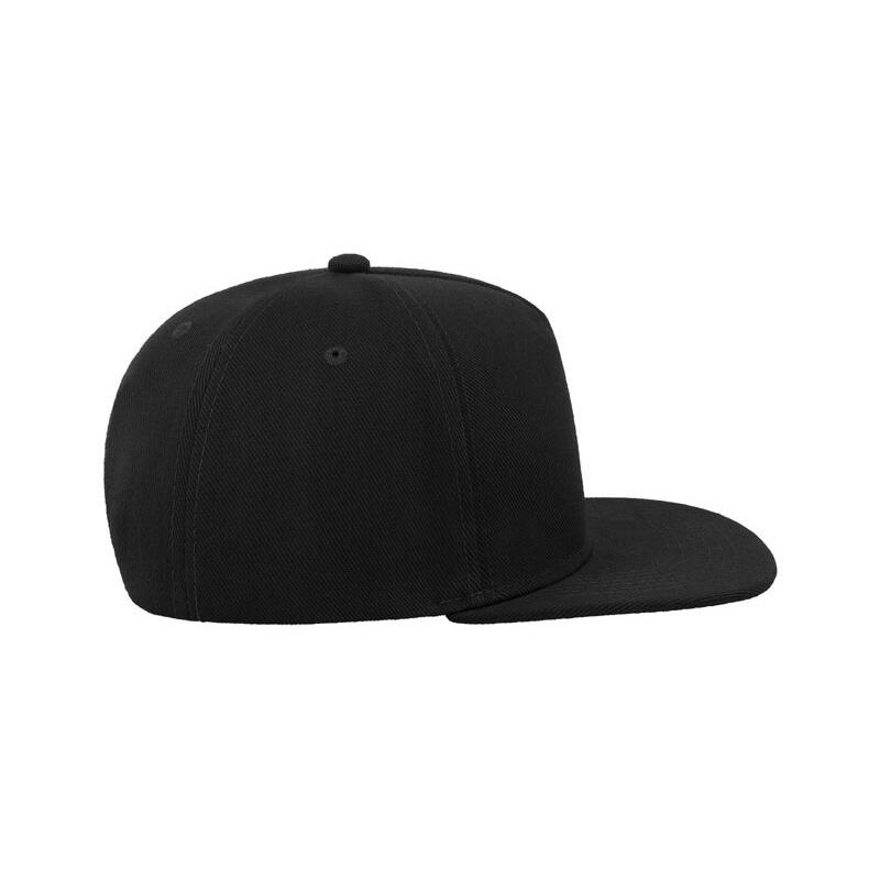 Flat Visor 5 Panel Cap (Black) 4/4