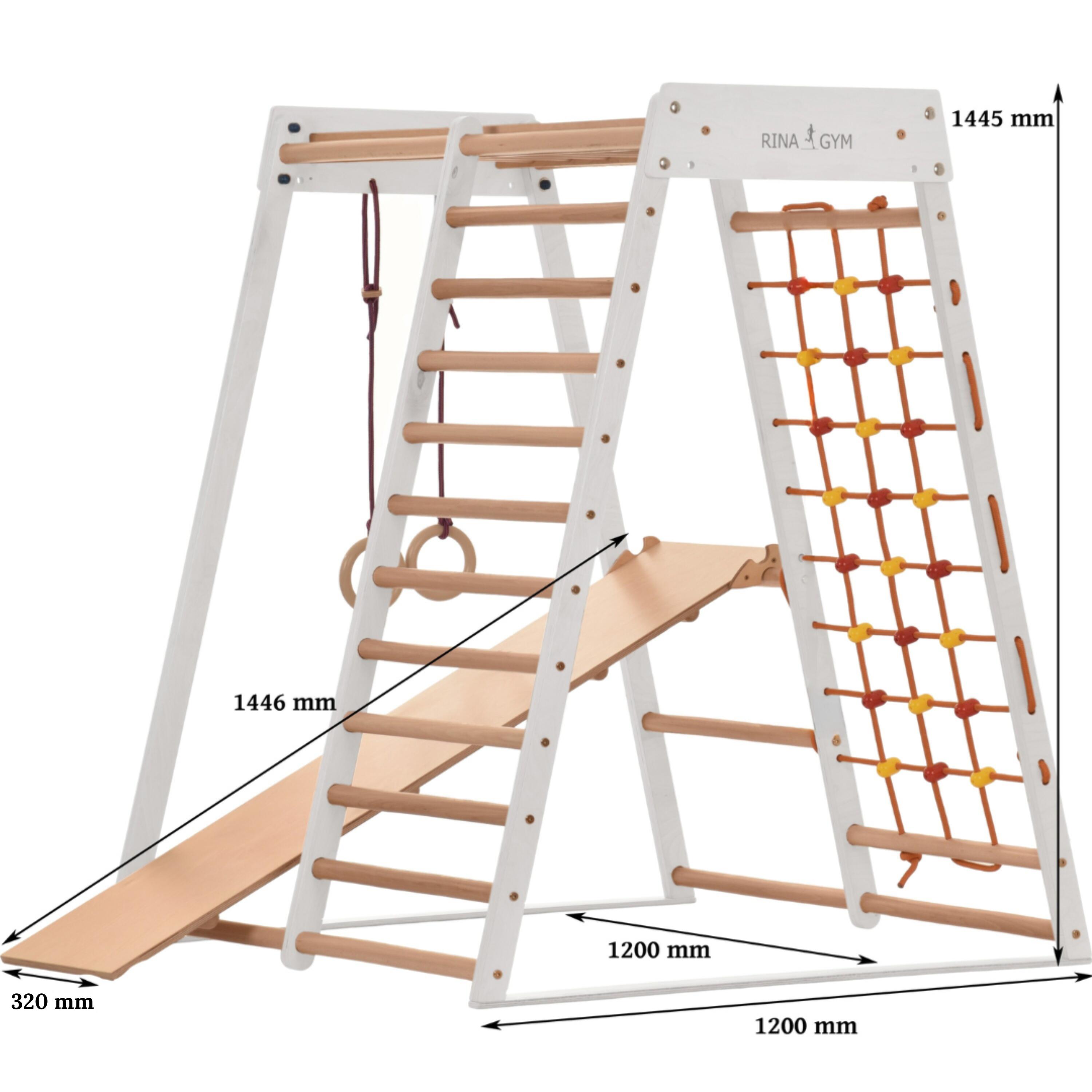 Rinagym Binnen speeltuin van hout voor kinderen (Classic White) 3/7