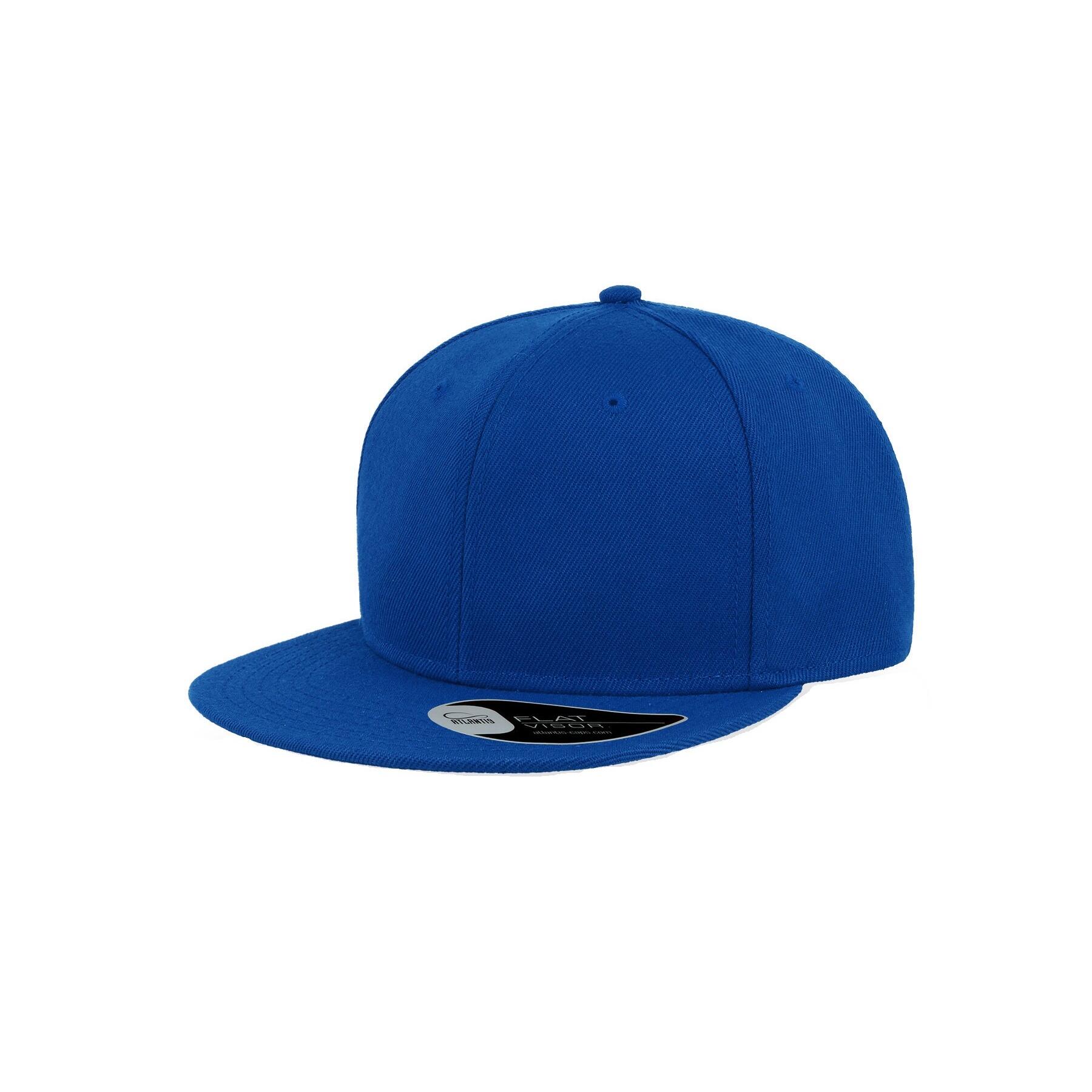 Snap Back Flat Visor 6 Panel Cap (Royal) 1/4