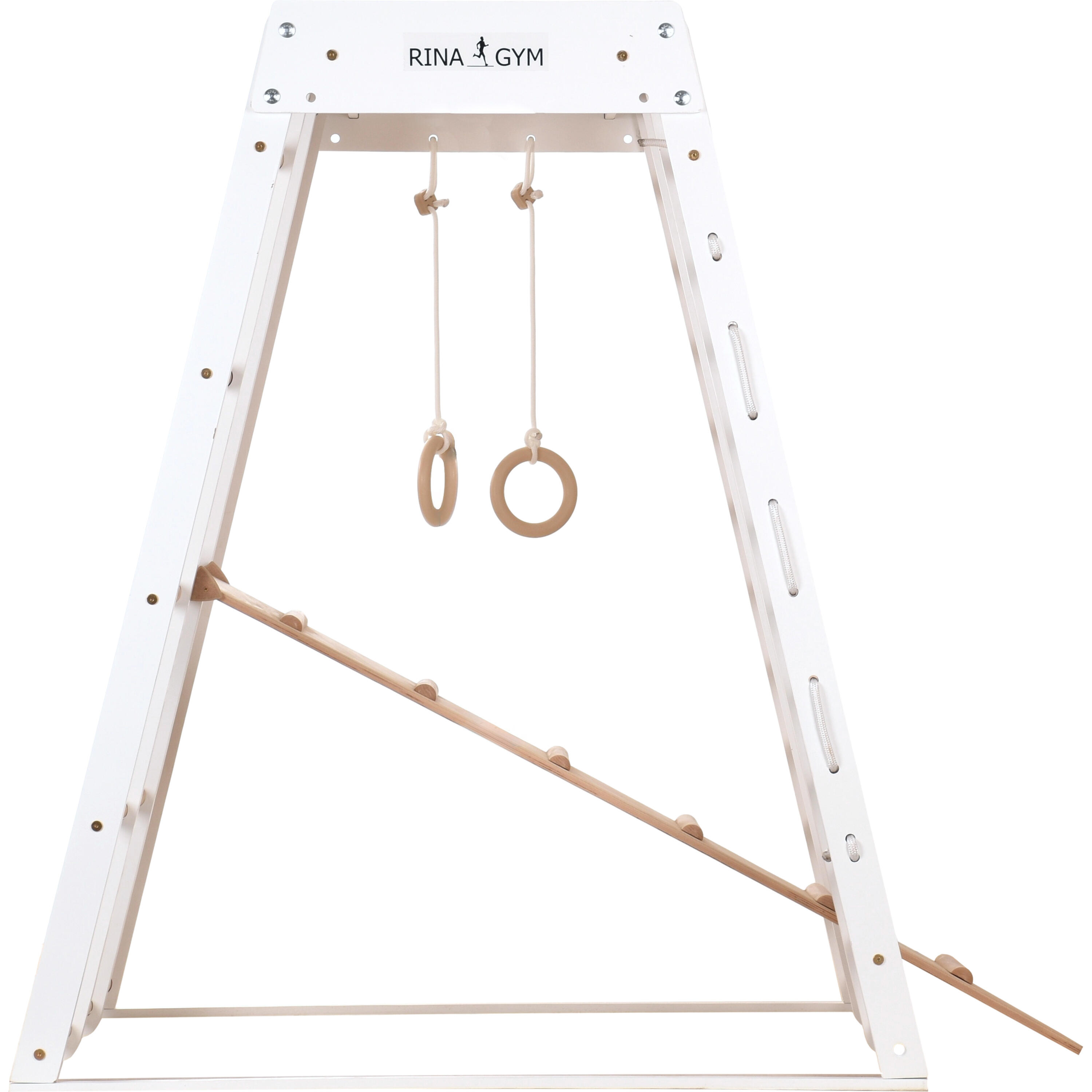 Structure d'escalade multifonction en bois – RINAGYM Classic 3 blanc 3/7