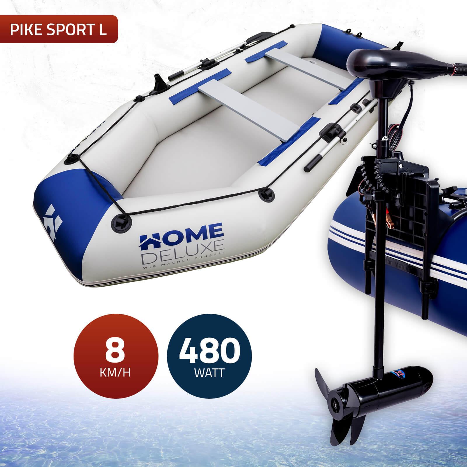 HOME DELUXE Opblaasboot met motor PIKE L 2/7