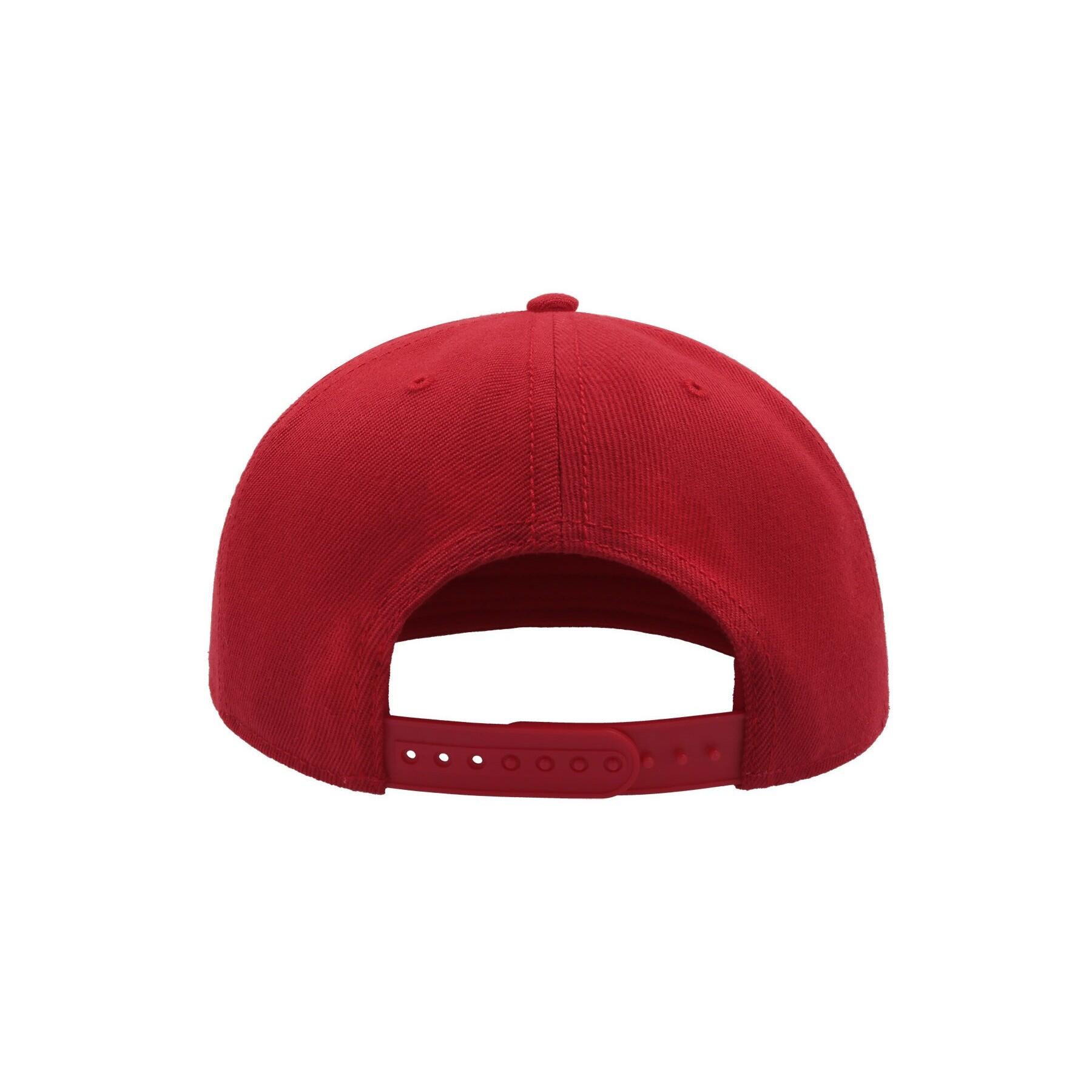 Children/Kids Flat Visor 6 Panel Snap Back Cap (Red) 2/4