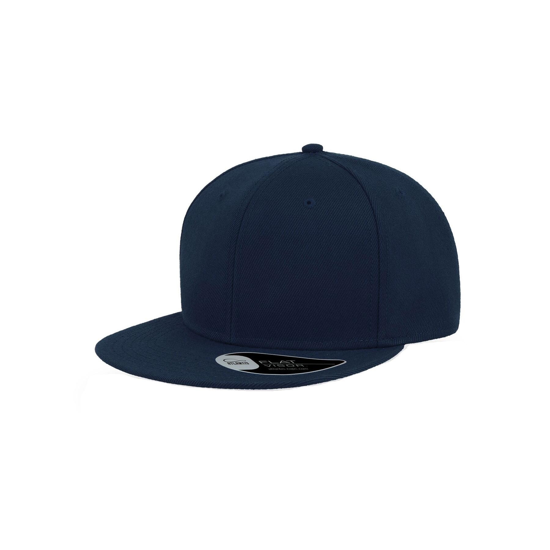 ATLANTIS Snap Back Flat Visor 6 Panel Cap (Navy)