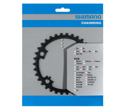 Shimano Sora FC-R3000 Kettenblatt 34T für 9-Gang Fahrräder
