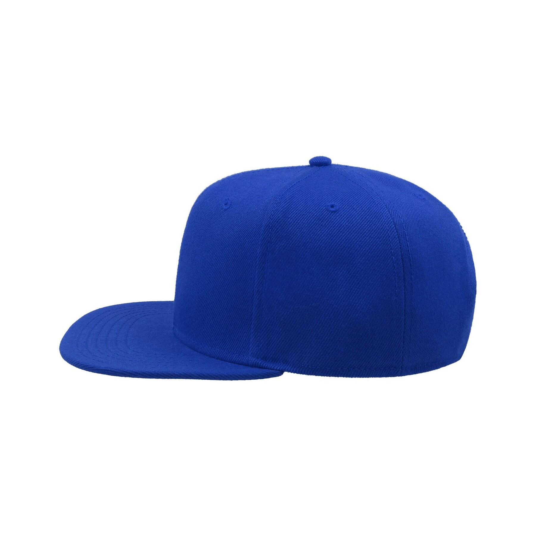 Children/Kids Flat Visor 6 Panel Snap Back Cap (Royal) 3/4