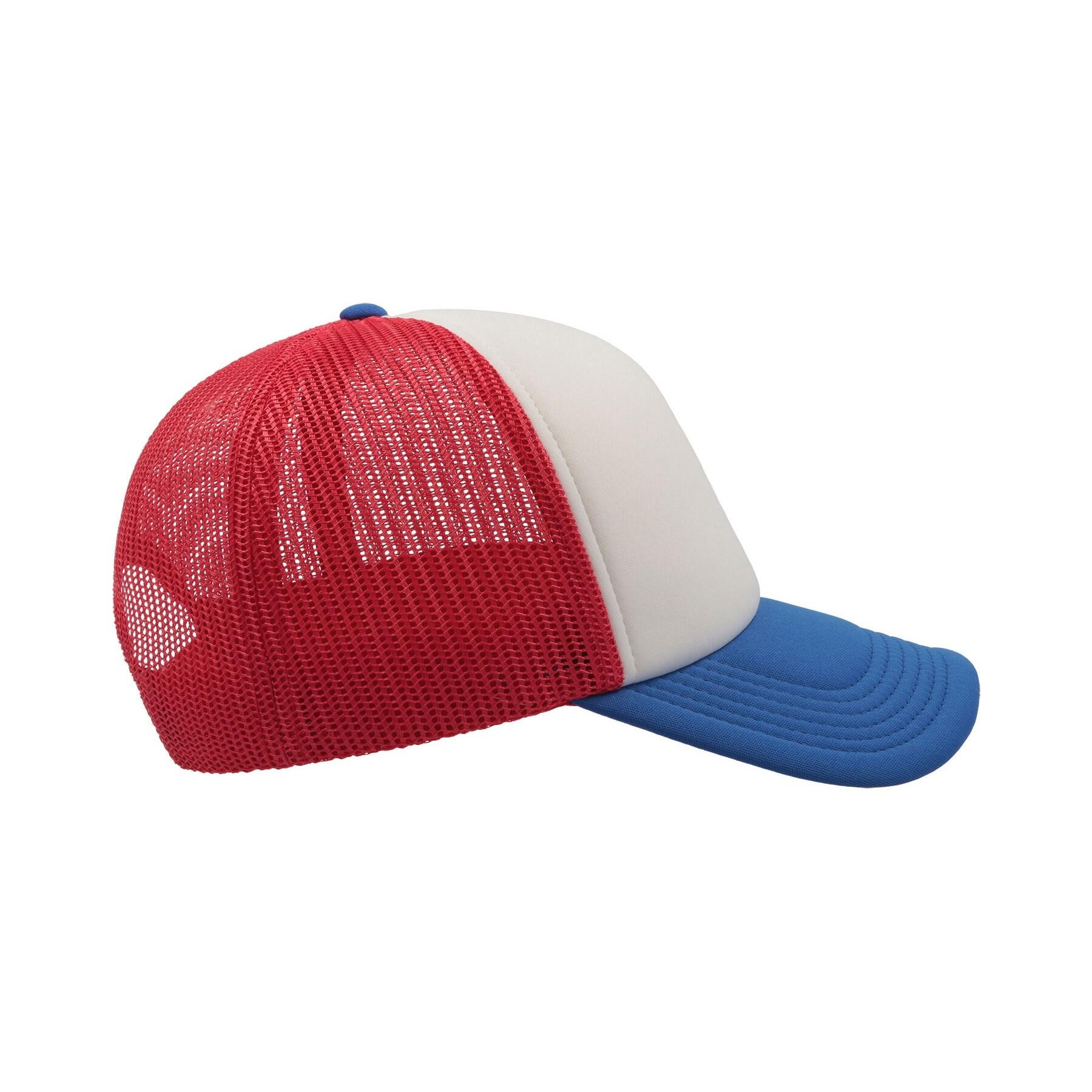 Rapper 5 Panel Trucker Cap (White/Red/Royal) 4/4